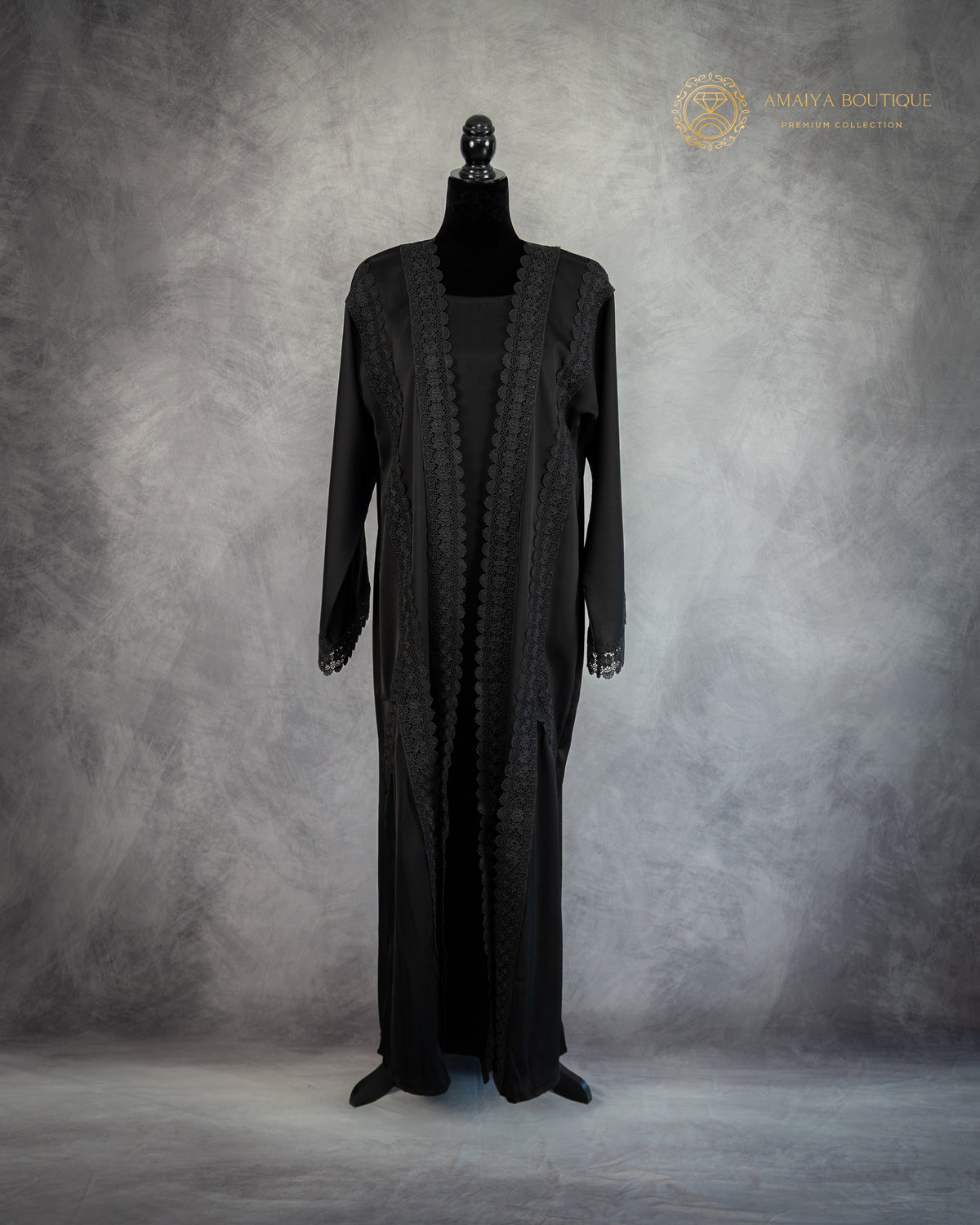 Magnolia Black Lace Abaya