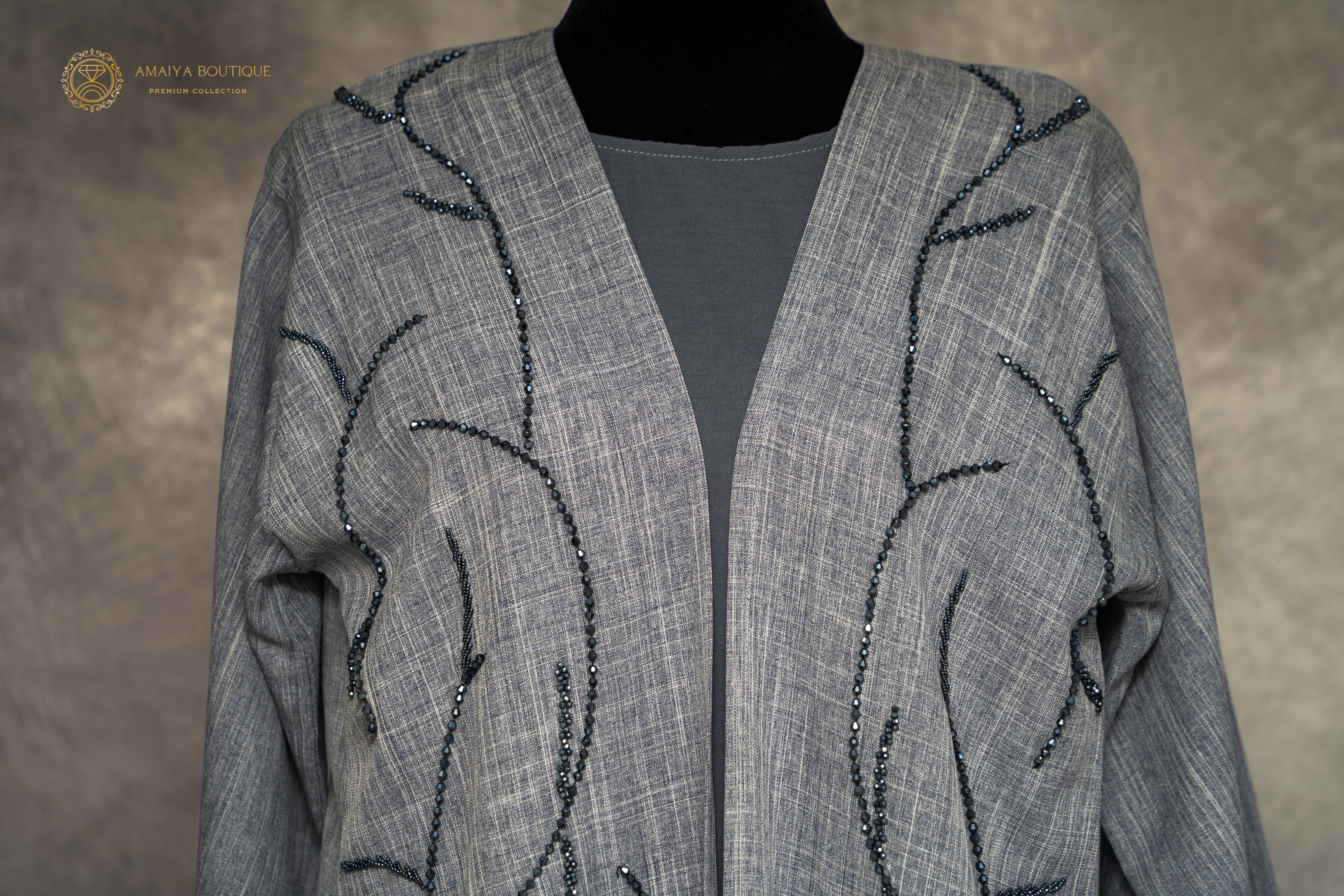 Lujaine French Blue Linen Abaya