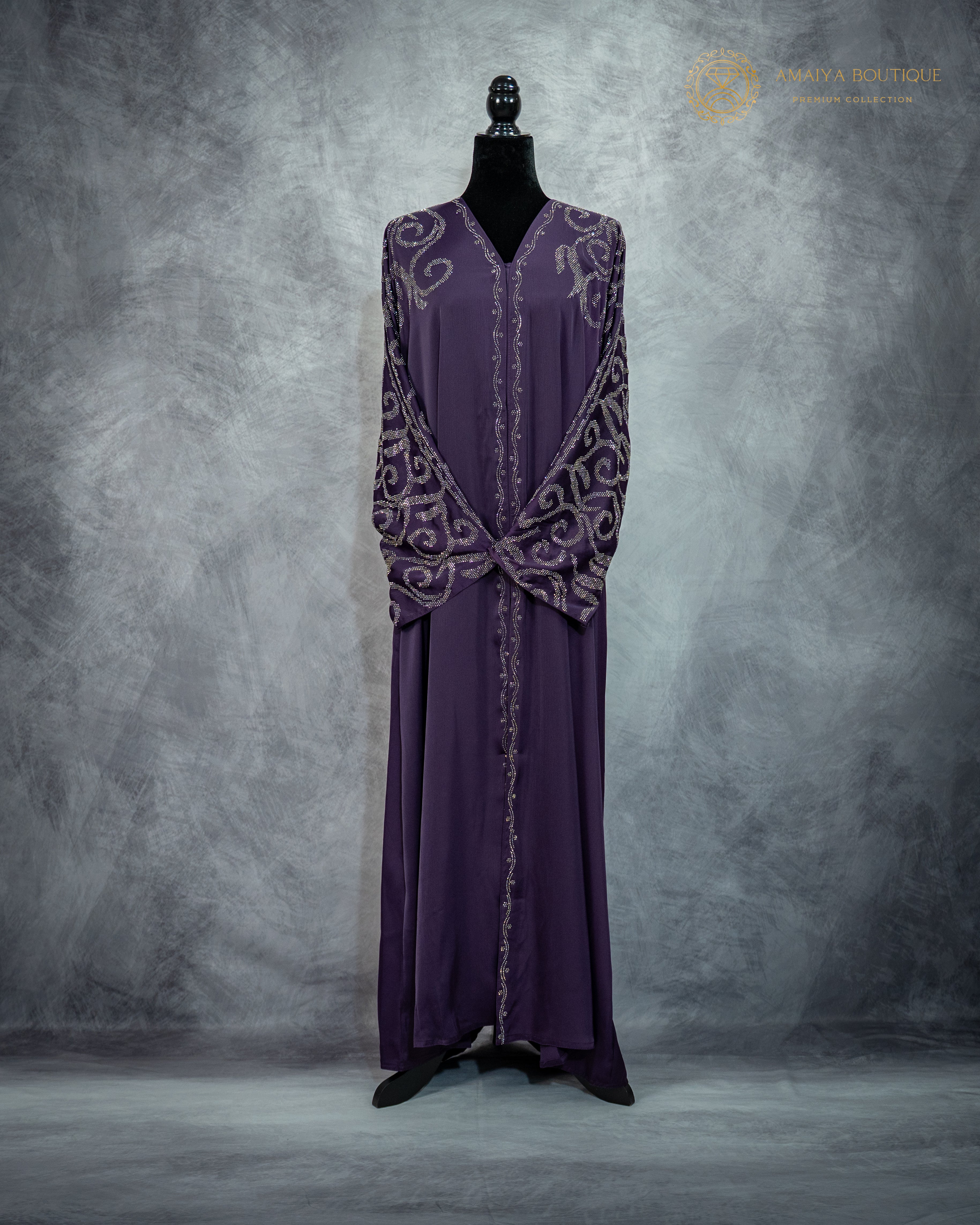 Plum Pearl Abaya