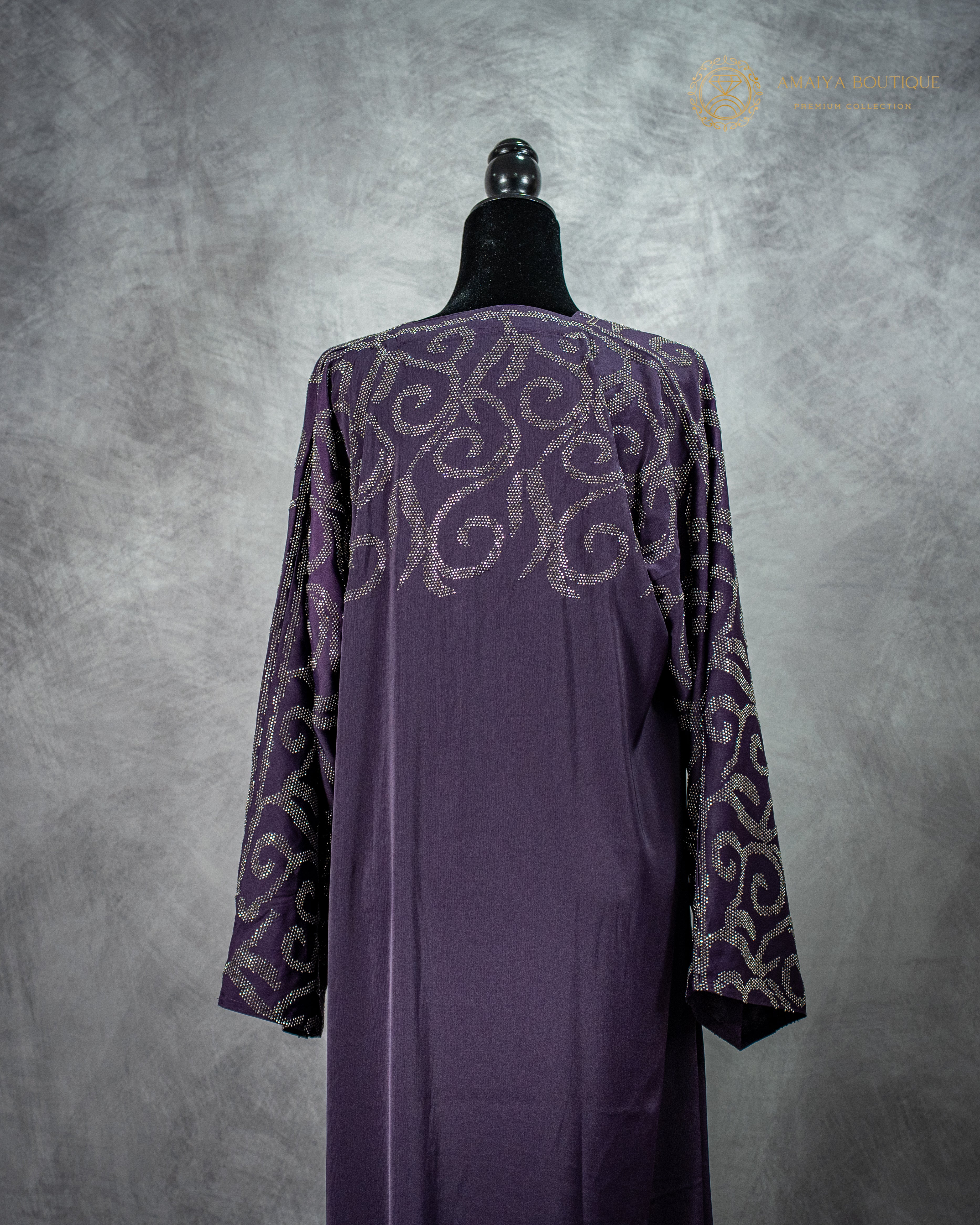 Plum Pearl Abaya