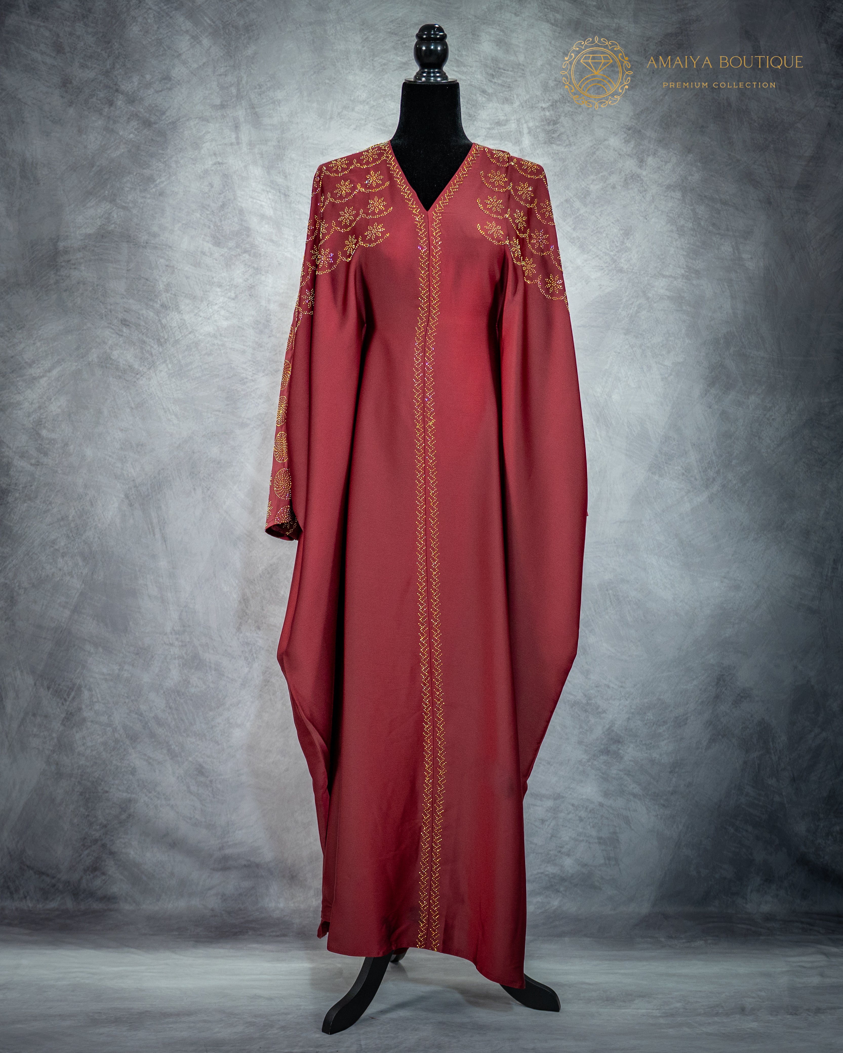 Crimson Maroon Abaya