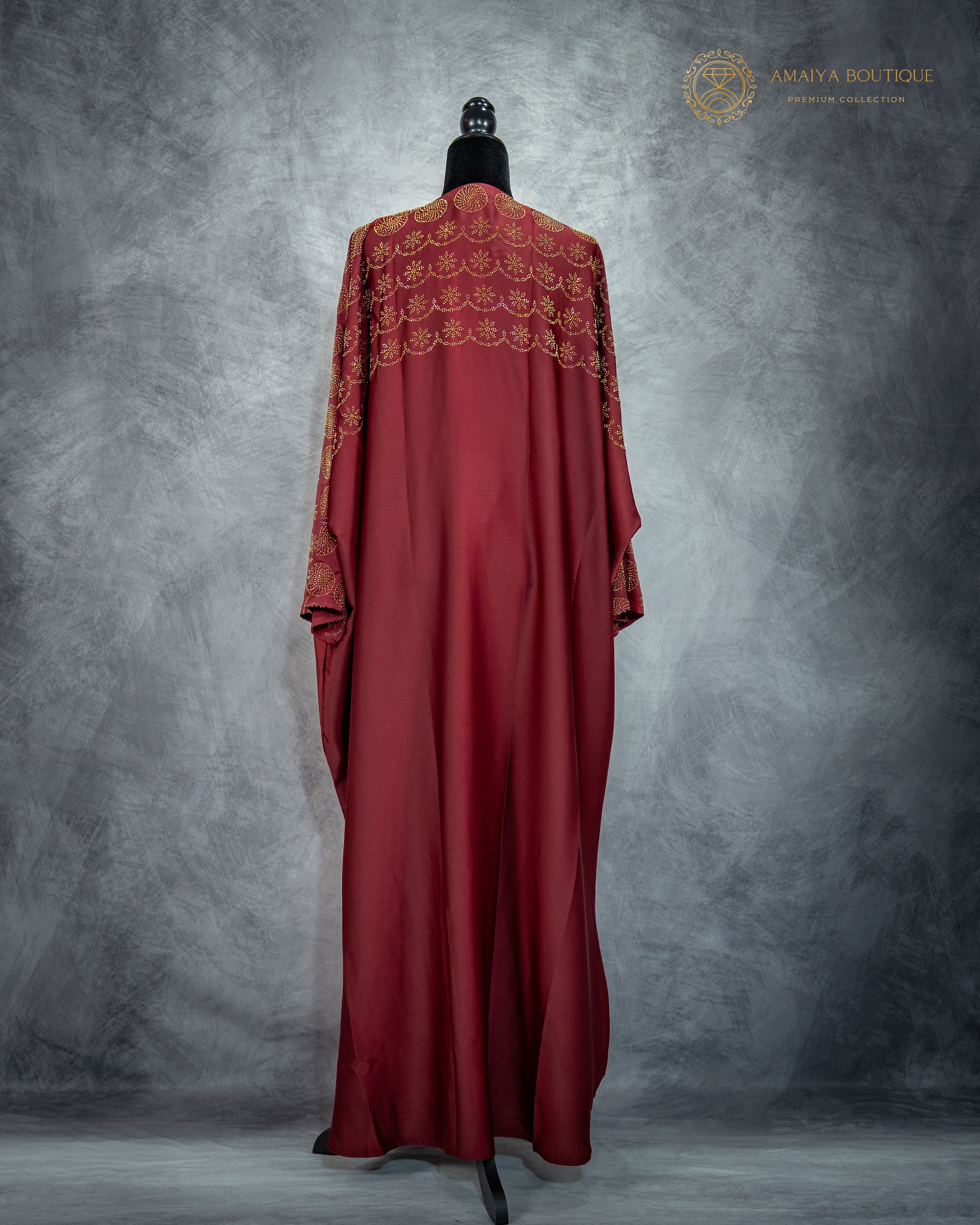 Crimson Maroon Abaya