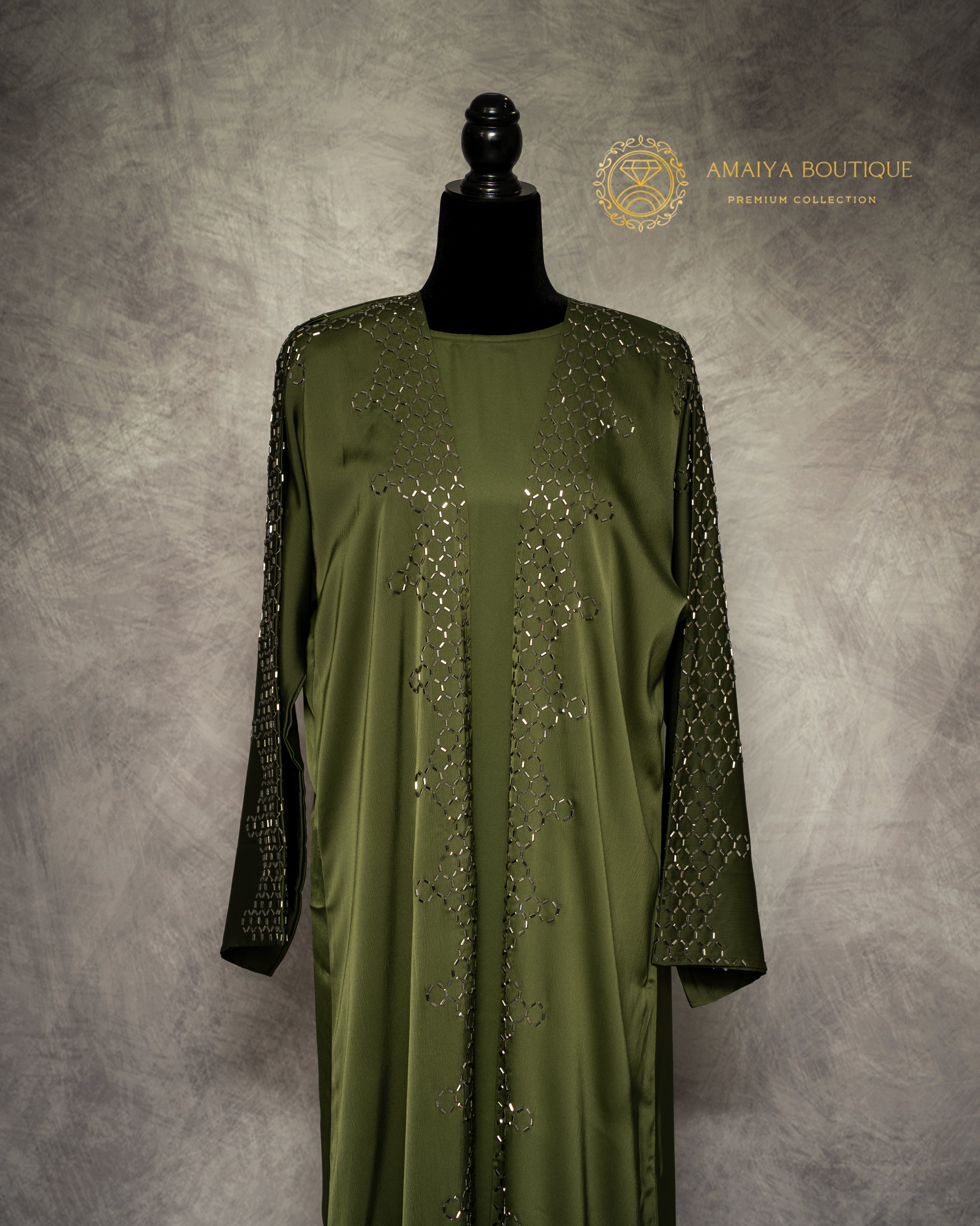 Noora Olive Green Abaya