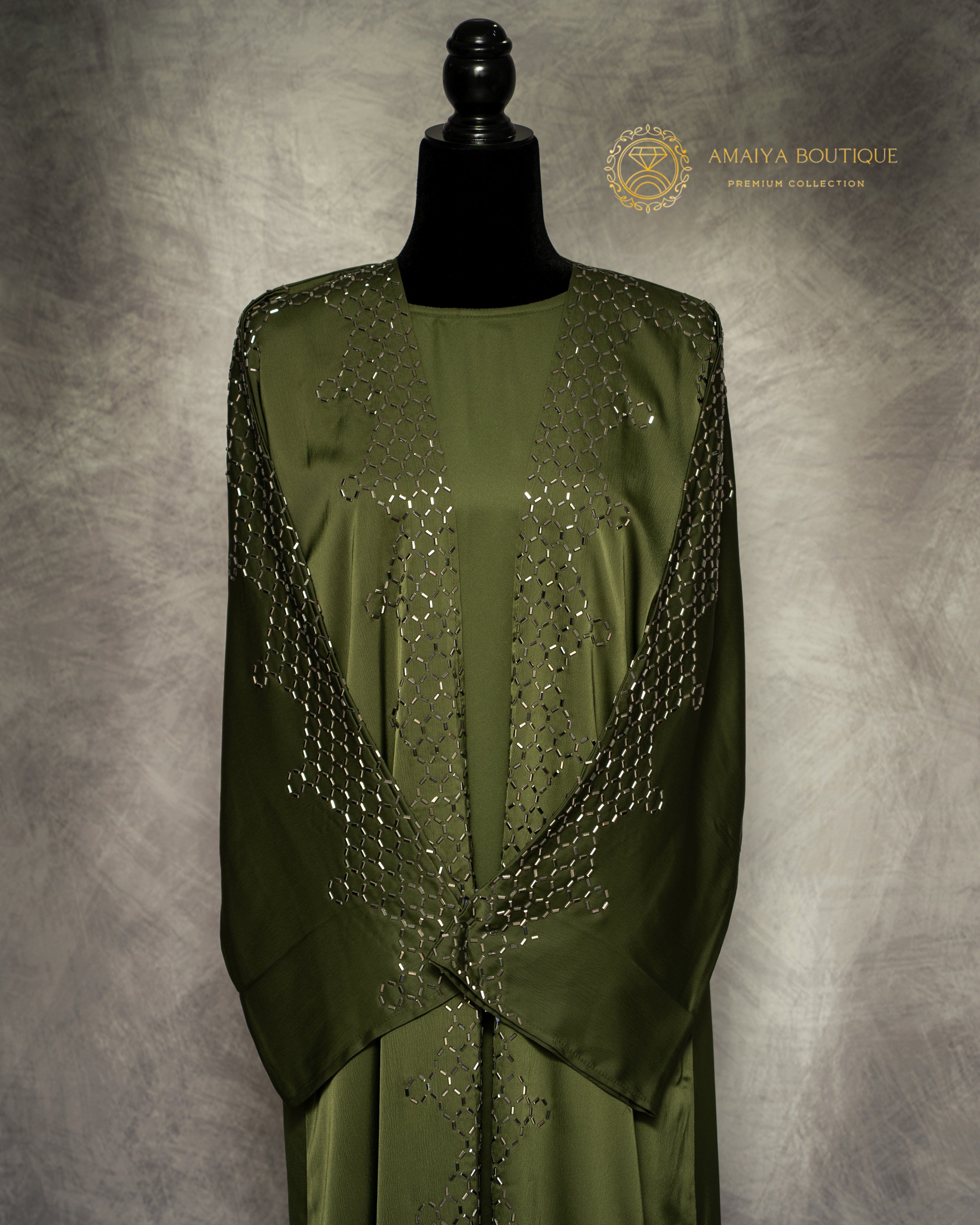 Noora Olive Green Abaya