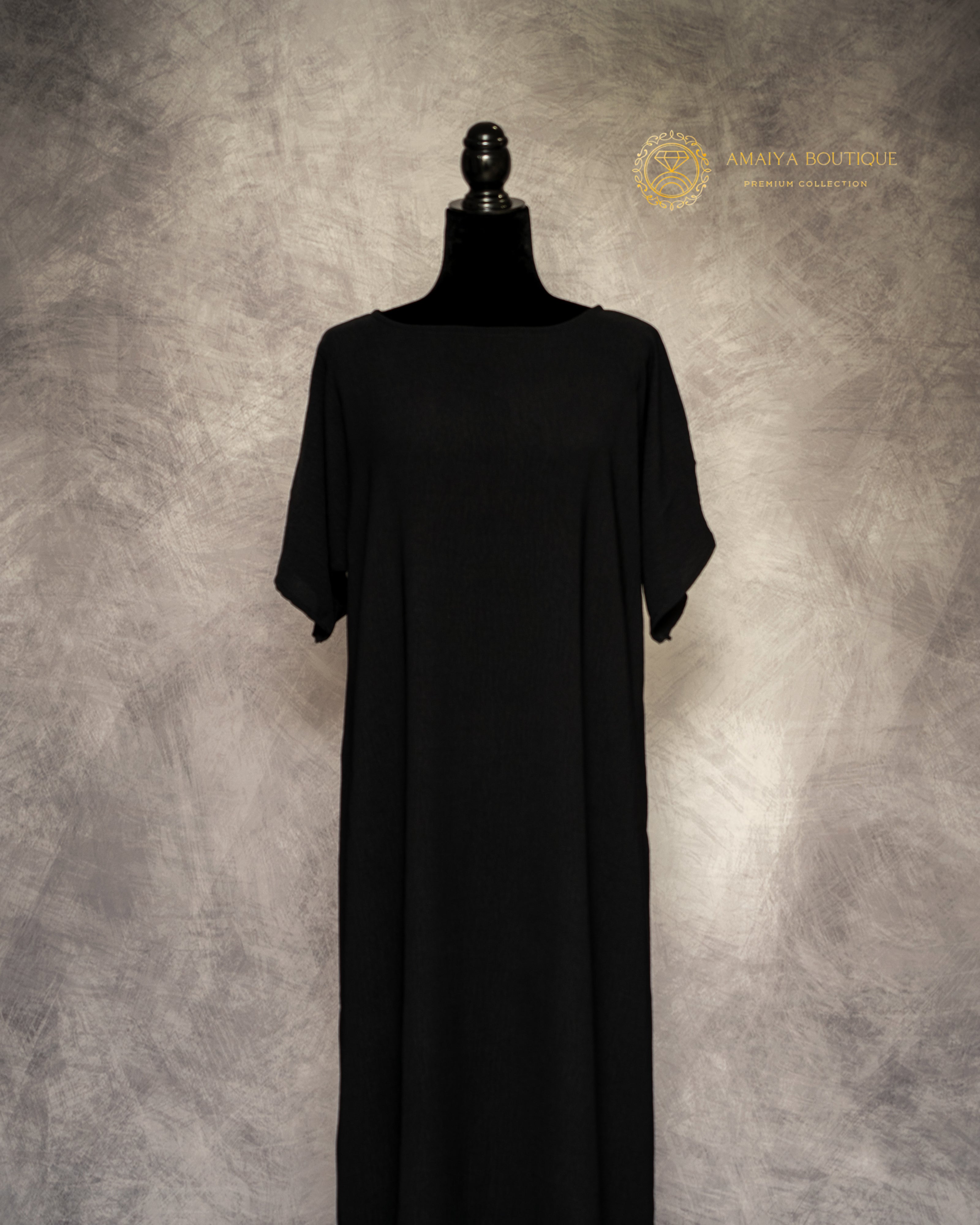 Essential Short Sleeve Inner Dress- Black