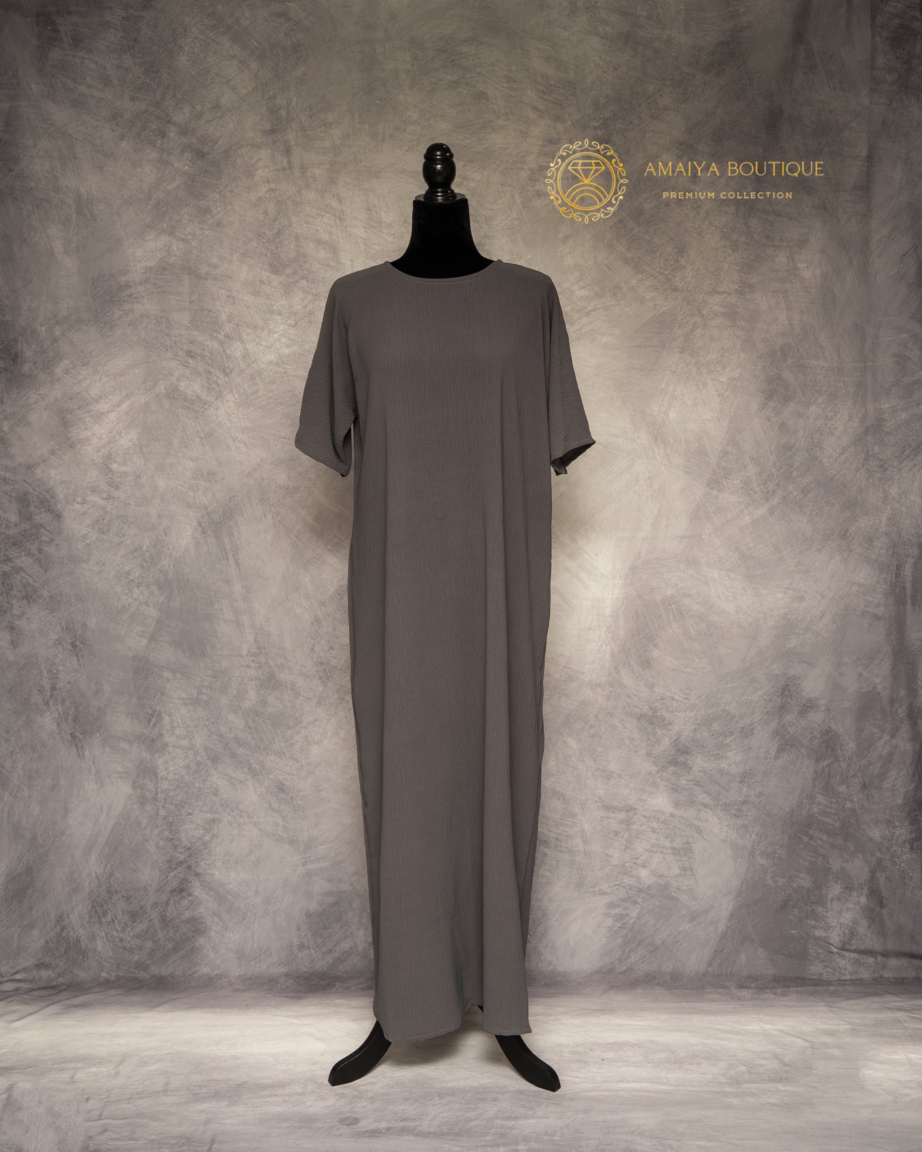 Essential Short Sleeve Inner Dress- Gray