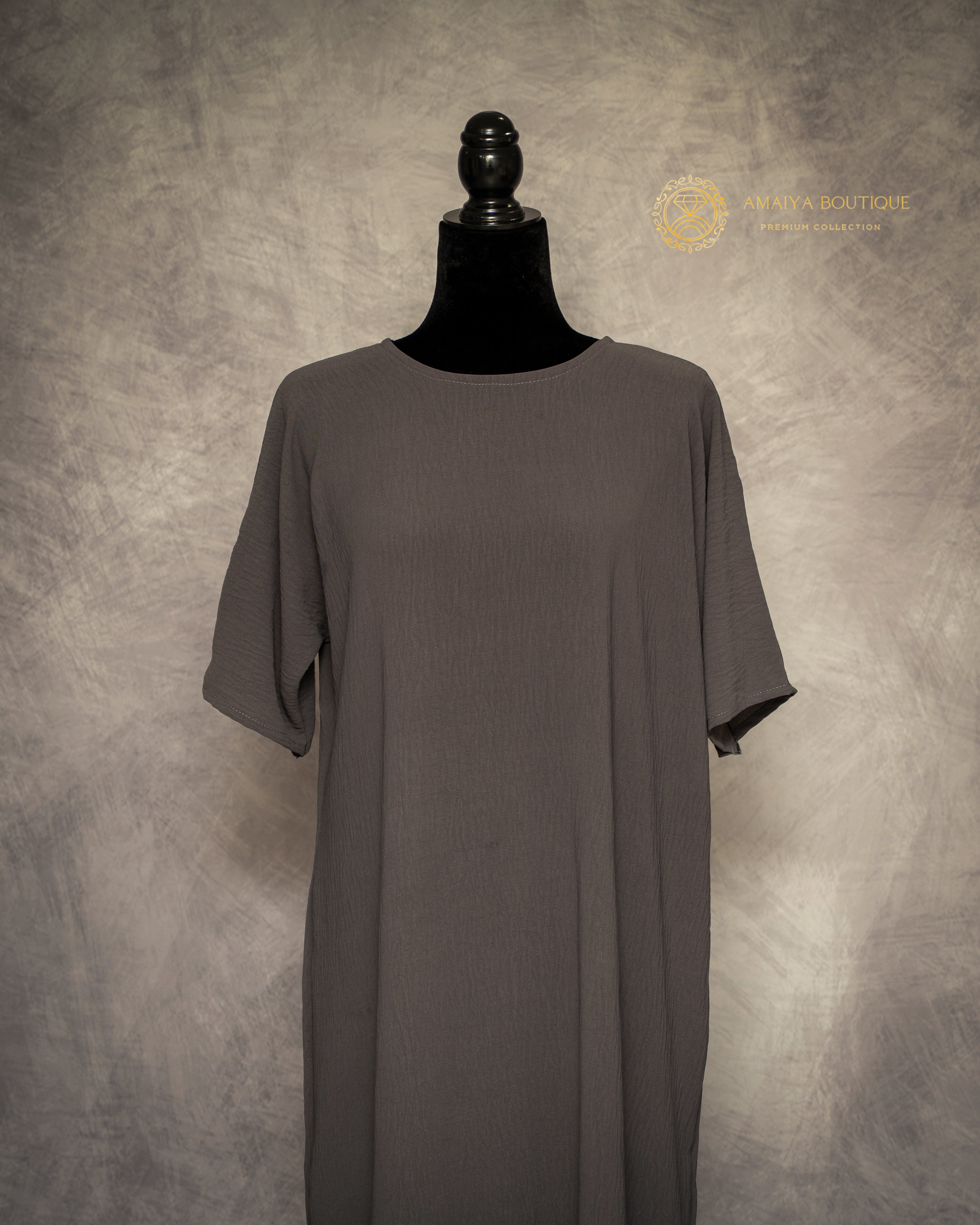 Essential Short Sleeve Inner Dress- Gray