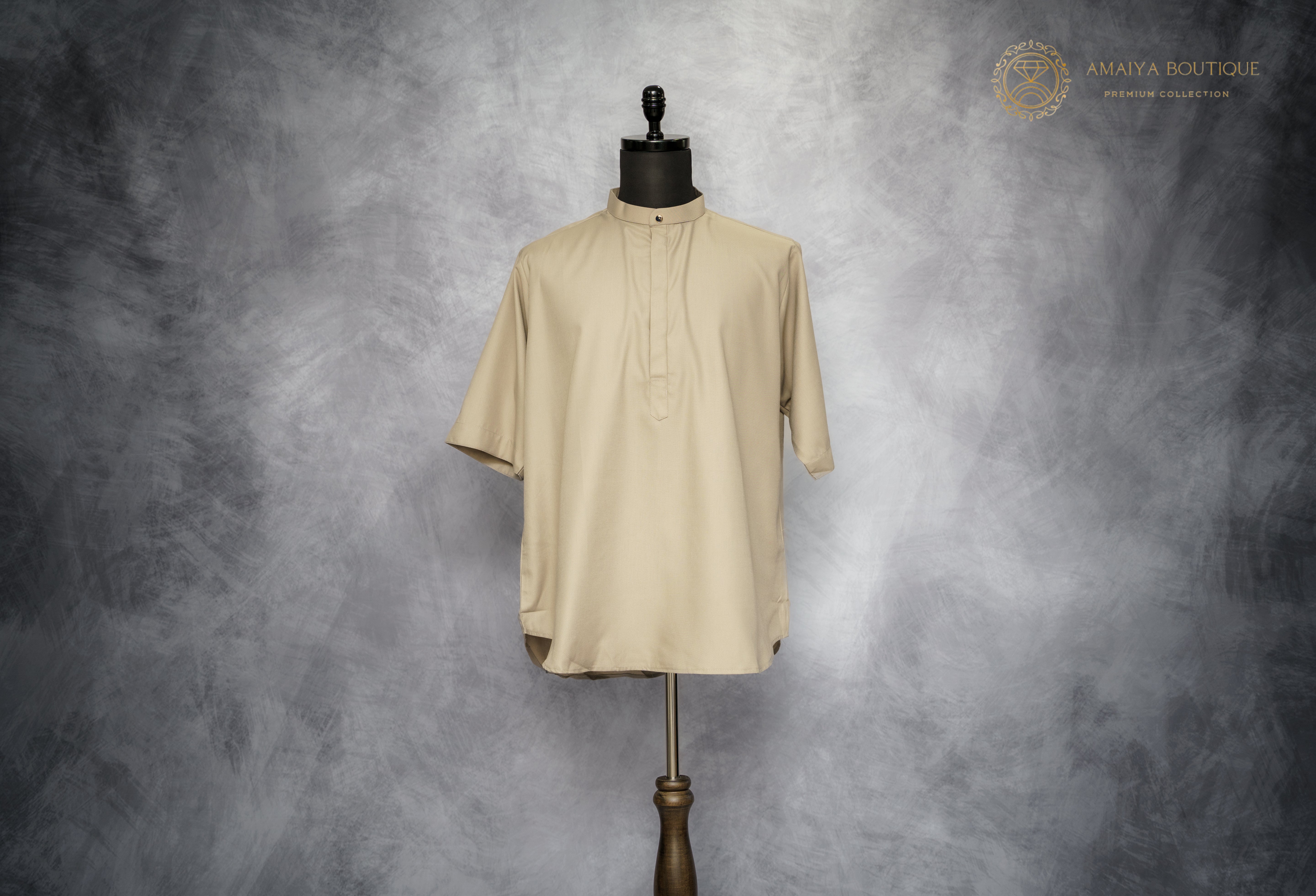 Relaxed Fit Short Sleeve Shirt – Beige