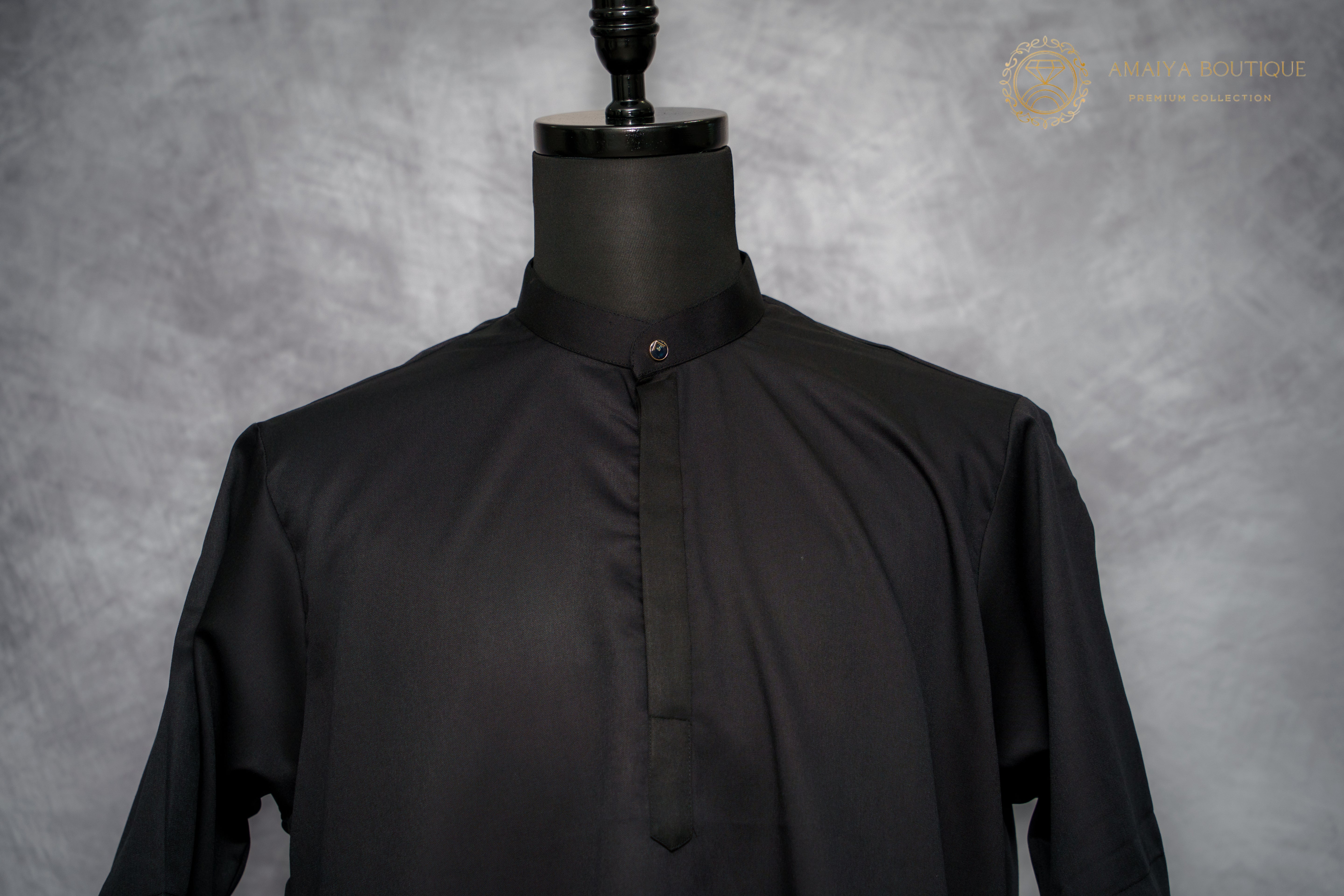 Relaxed Fit Short Sleeve Shirt- Black