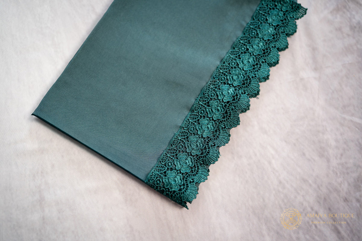 Emerald Green Lace Abaya