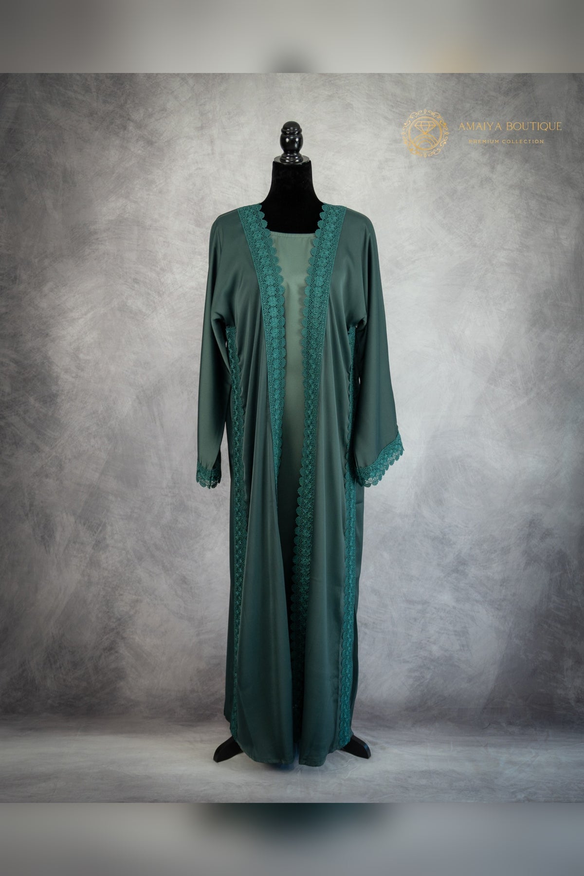 Emerald Green Lace Abaya