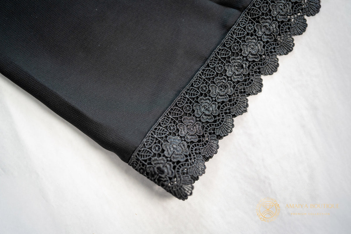 Magnolia Black Lace Abaya