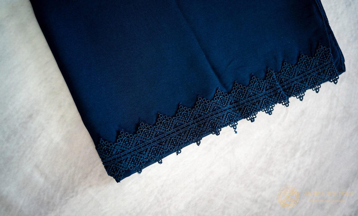 Peony Navy Lace Abaya