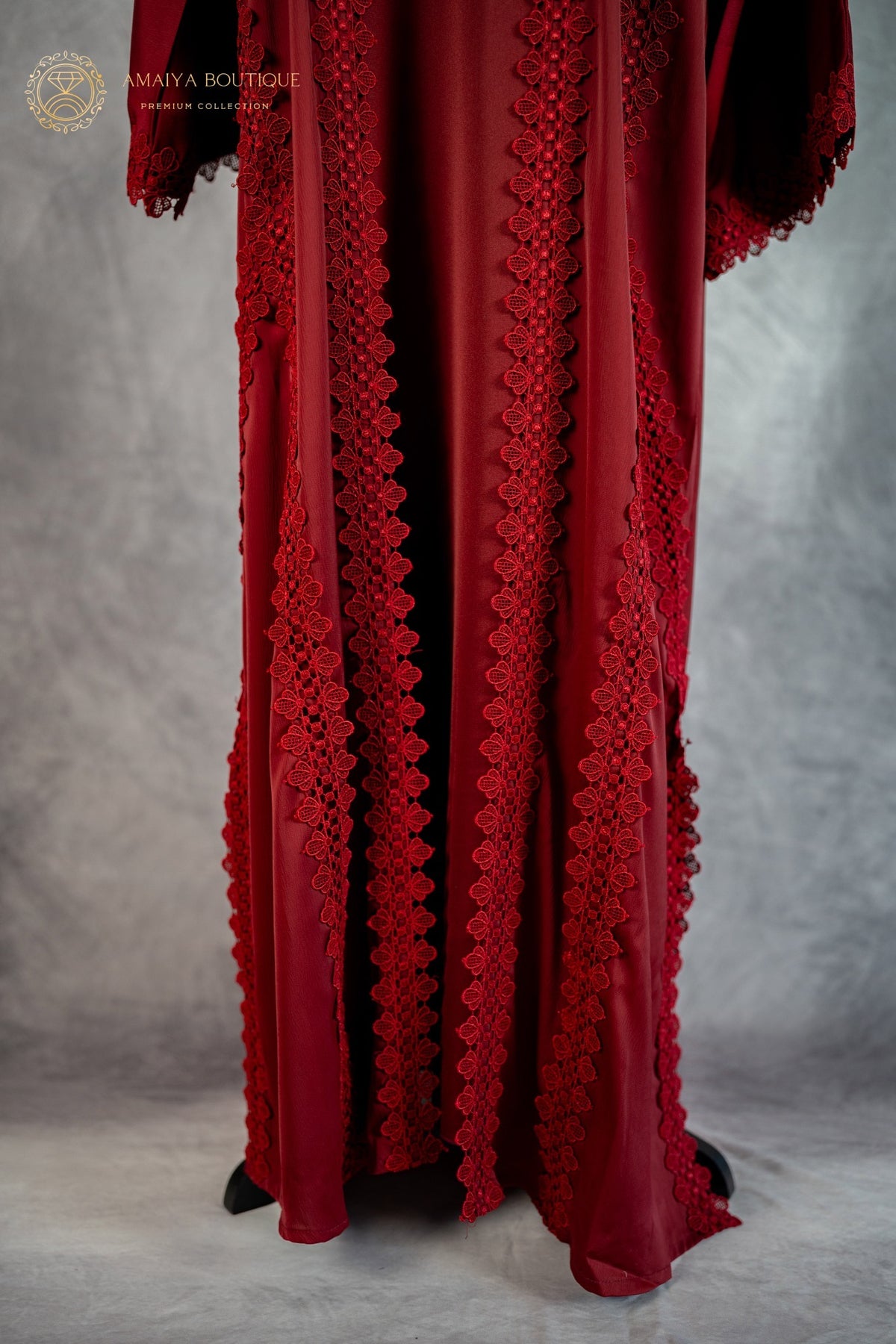 Persian Maroon Lace Abaya