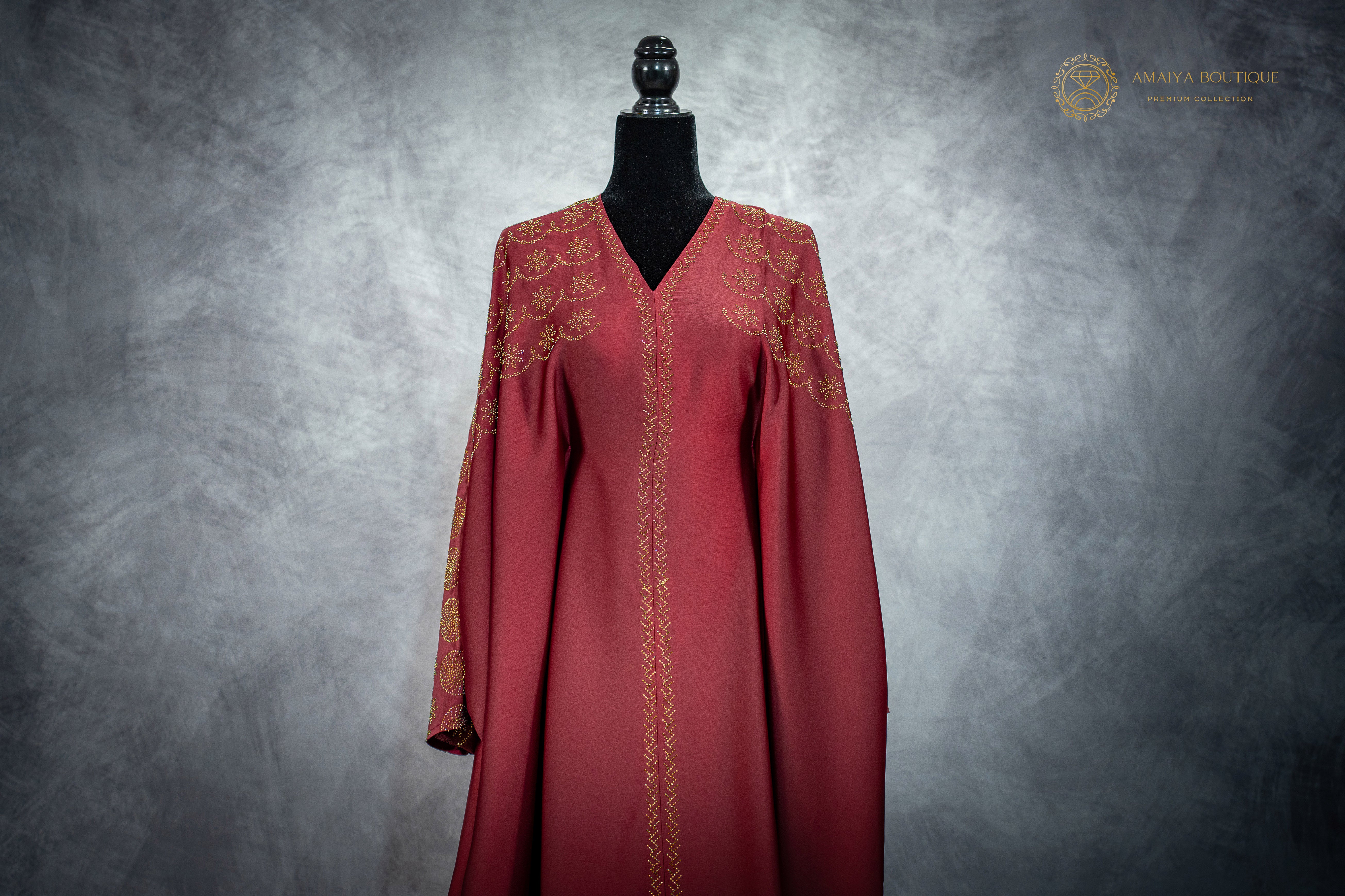 Crimson Maroon Abaya