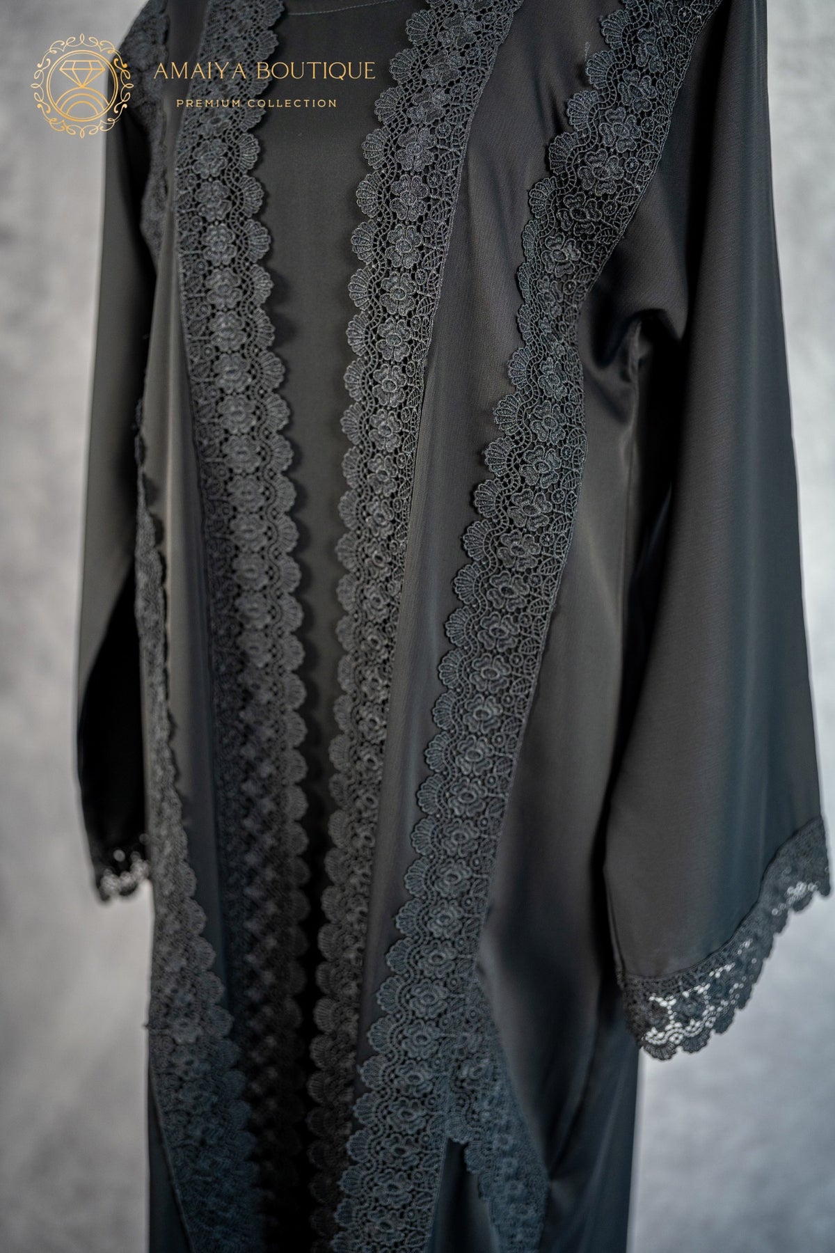 Magnolia Black Lace Abaya
