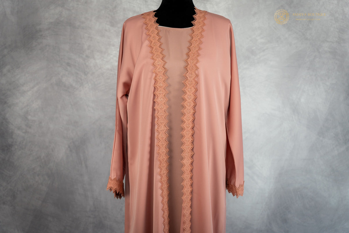 Vintage Rose Lace Abaya