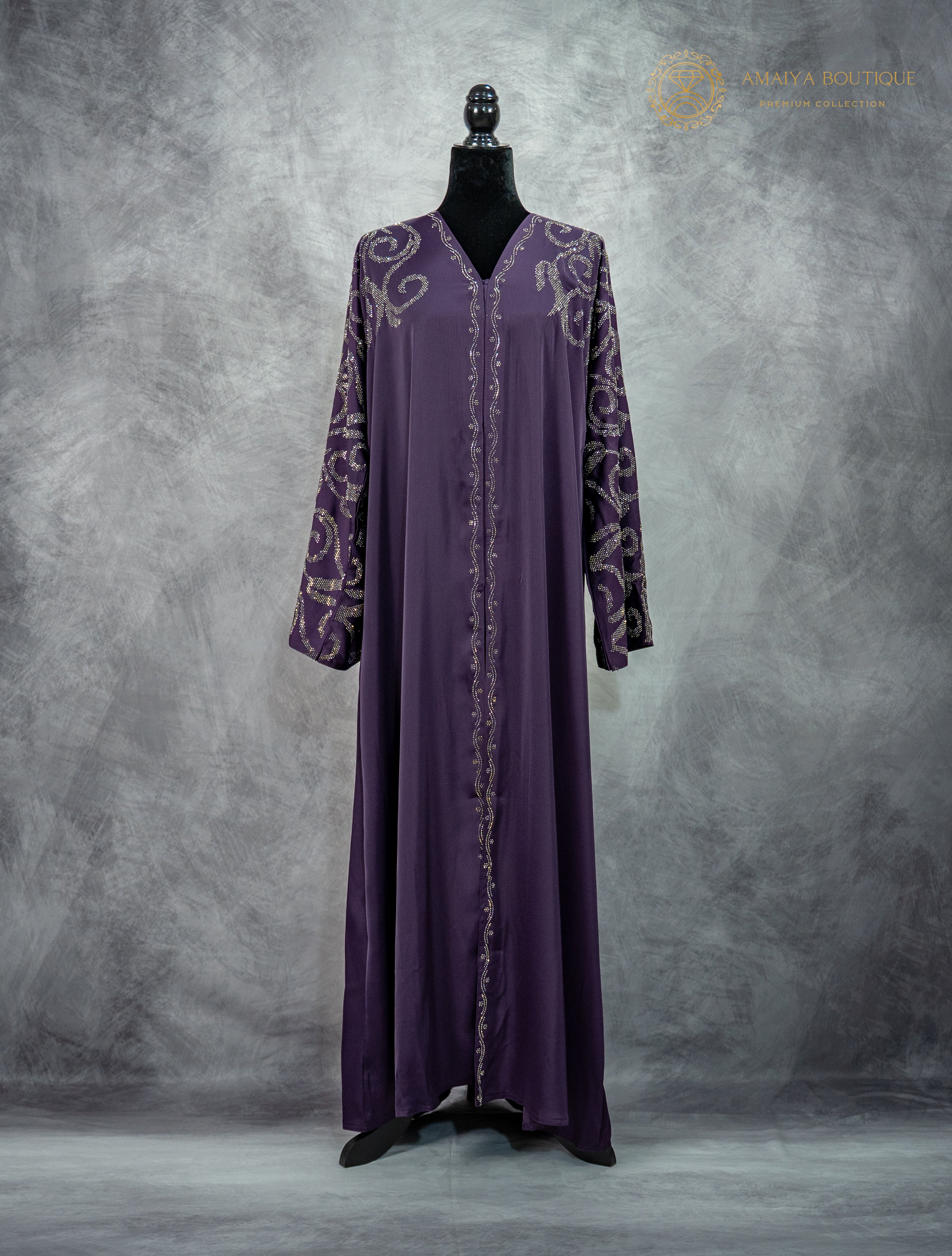 Plum Pearl Abaya