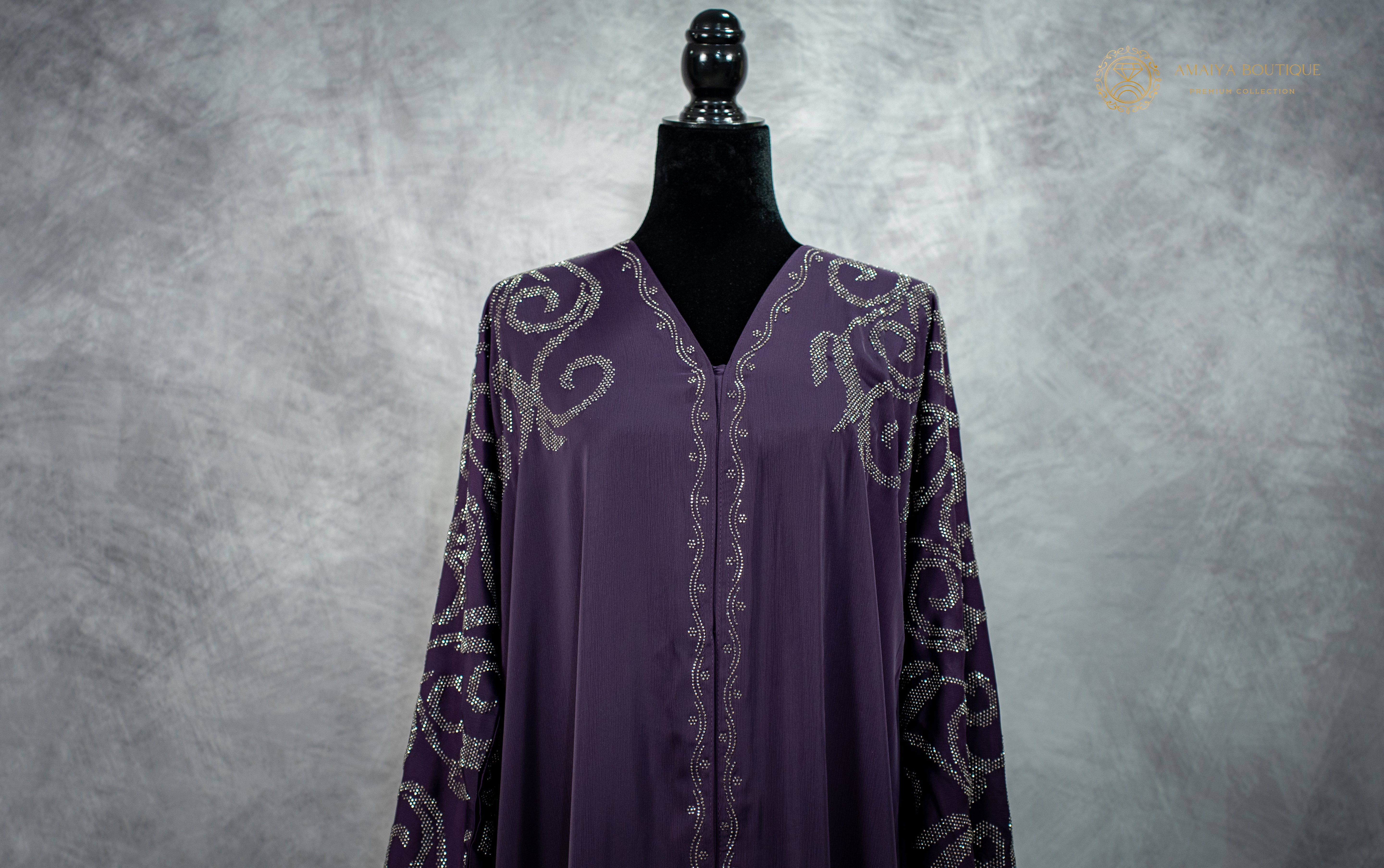 Plum Pearl Abaya