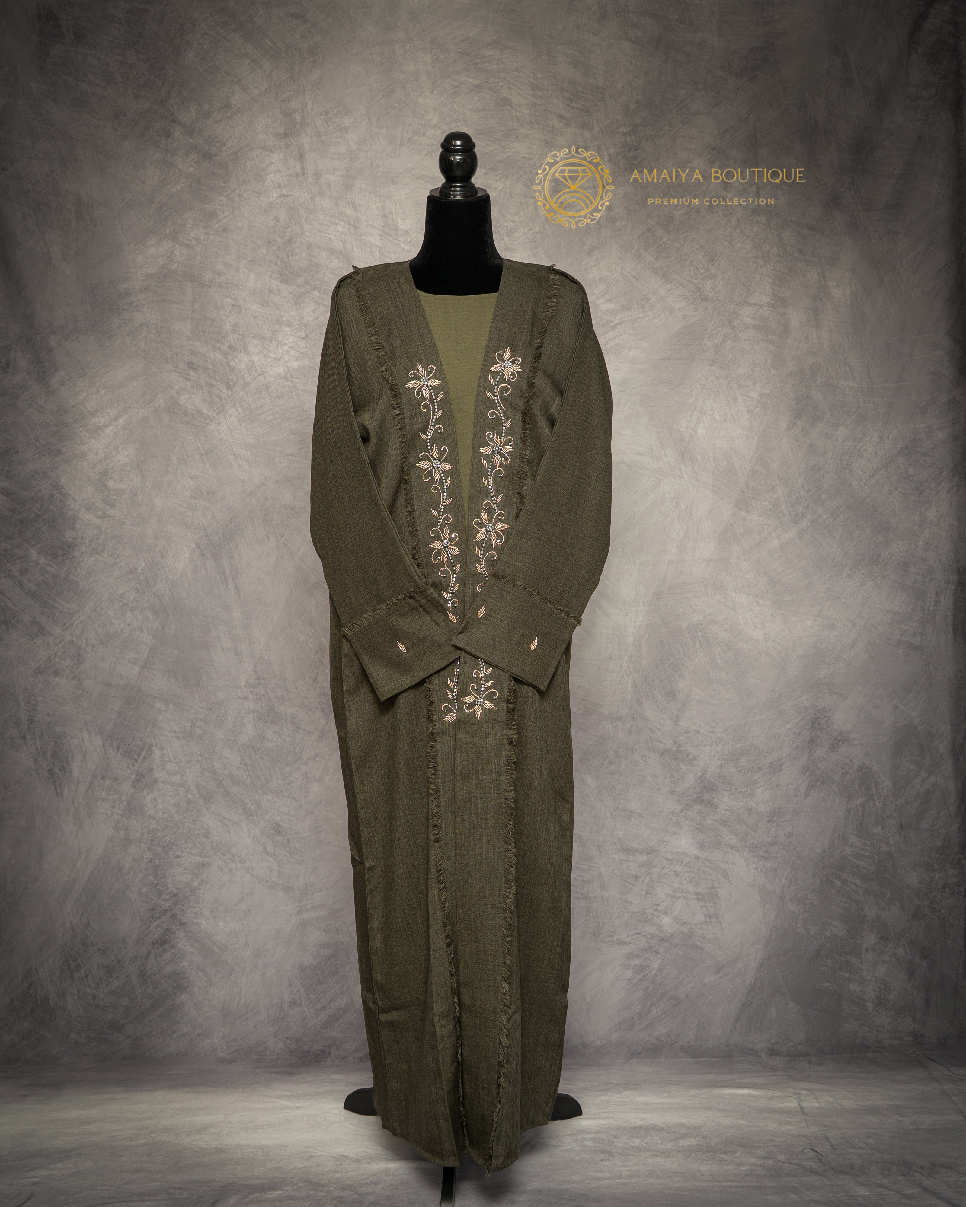 Hayat Khaki Green Abaya