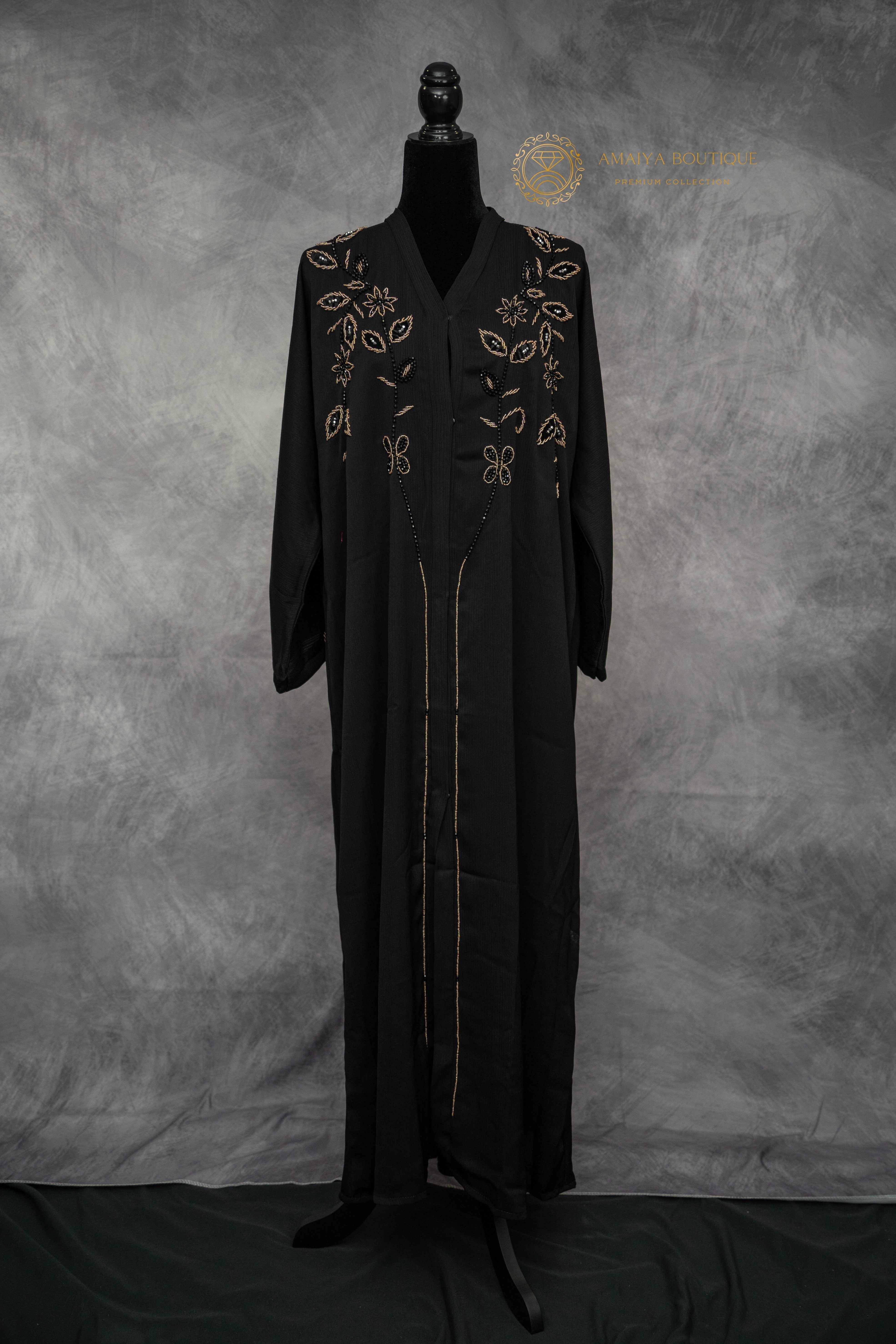 black & gold abaya–elegantmodest