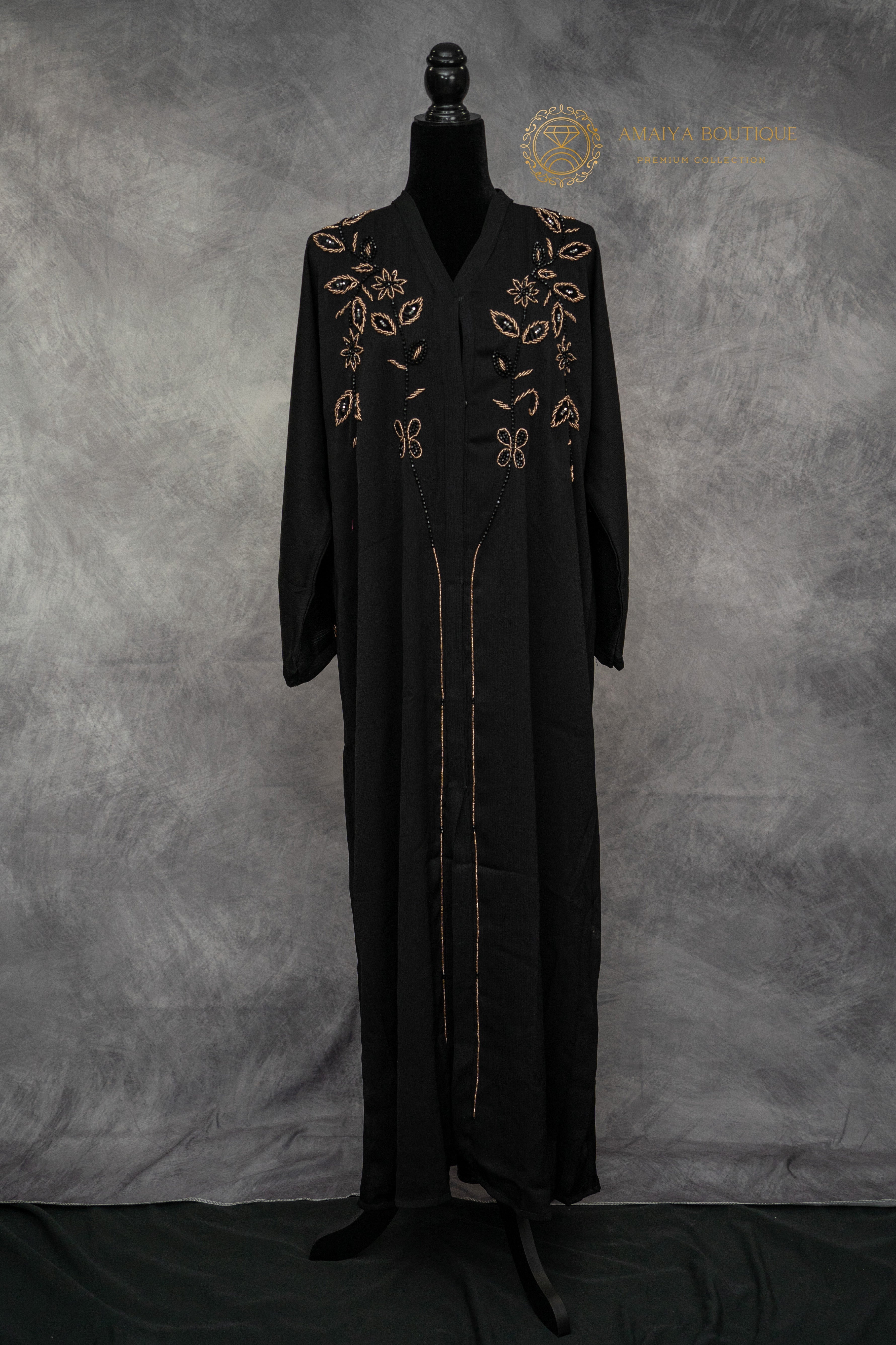 black & gold abaya–elegantmodest