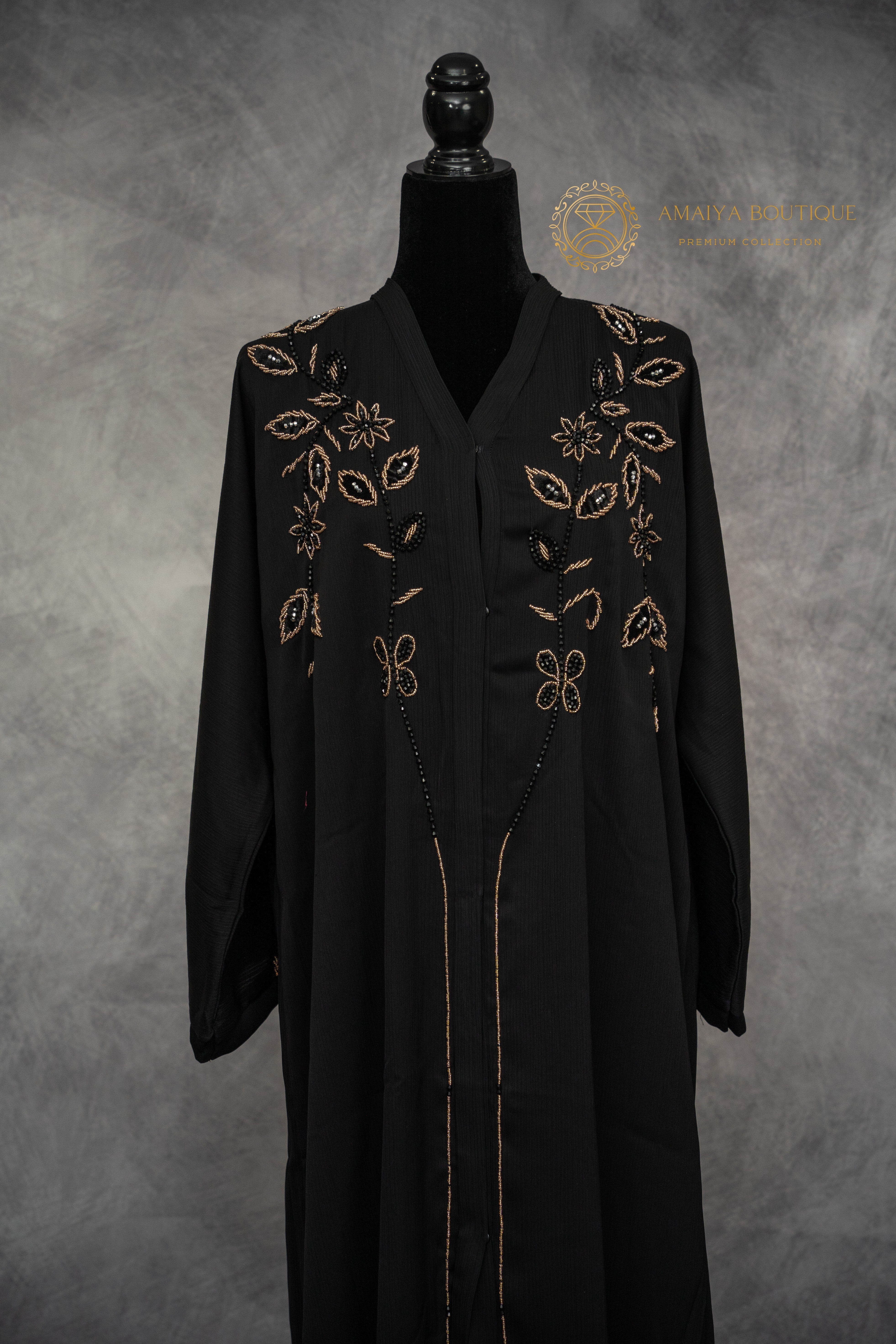 black & gold abaya–elegantmodest