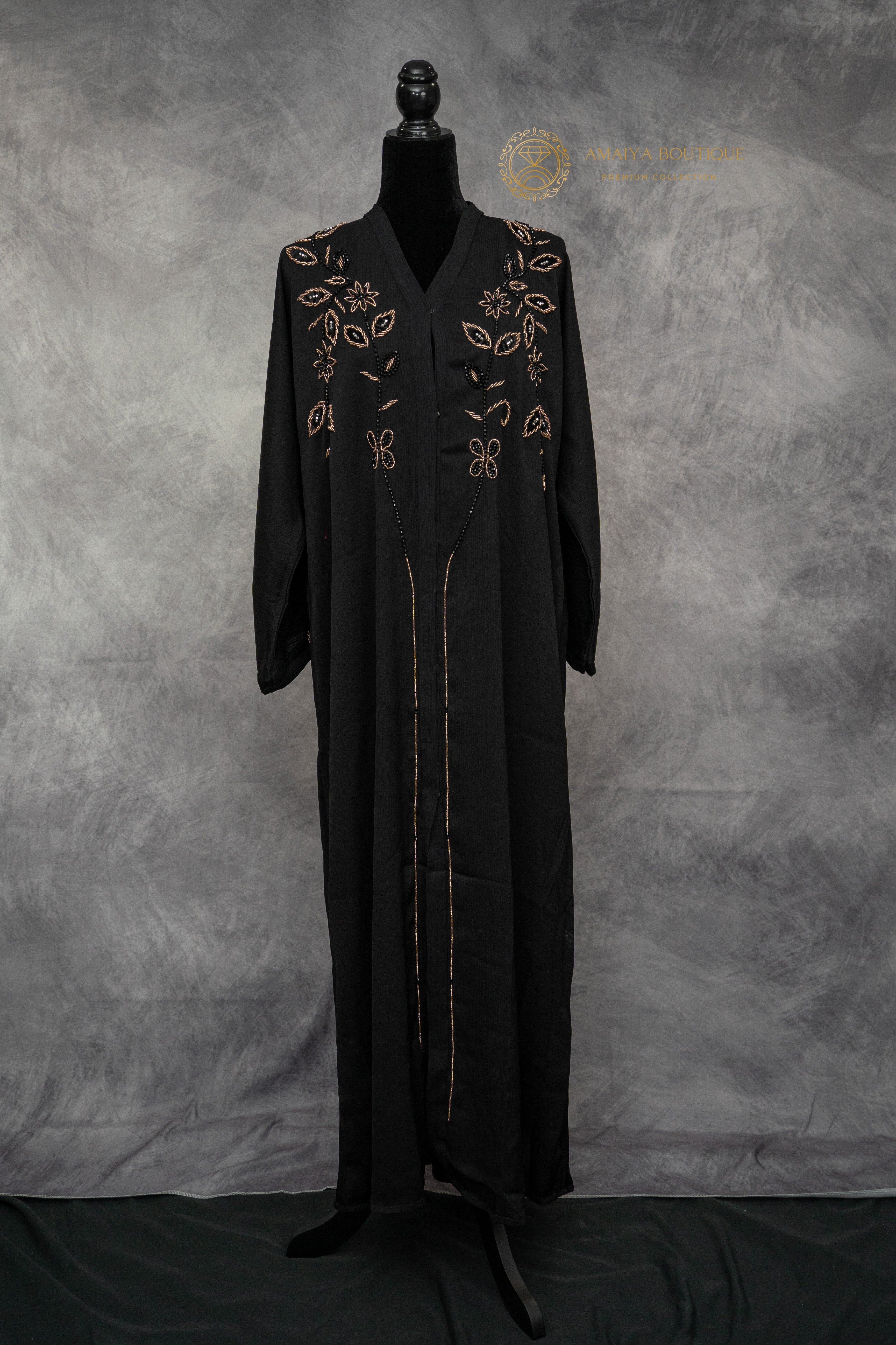 black & gold abaya–elegantmodest