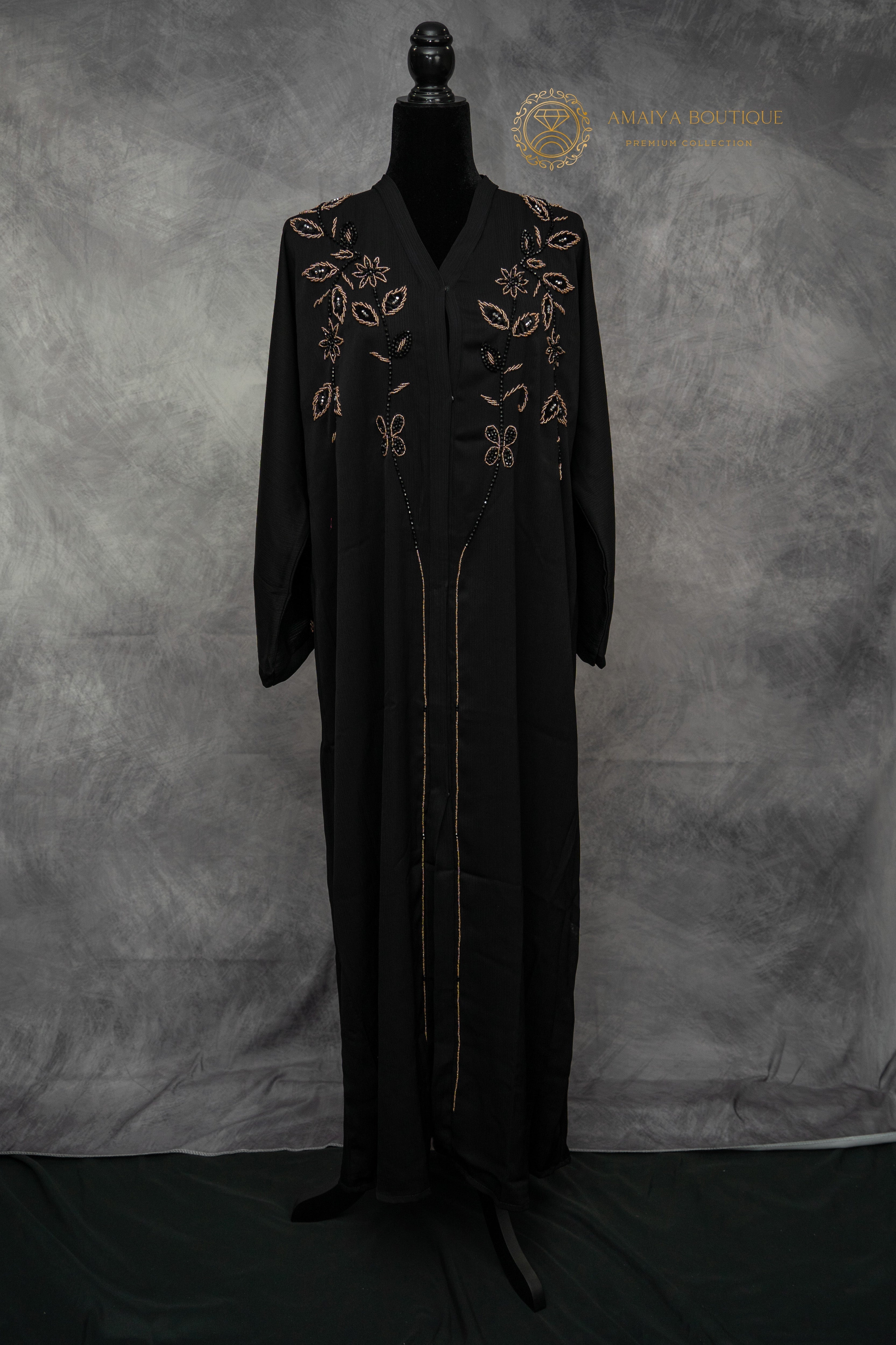 black & gold abaya–elegantmodest