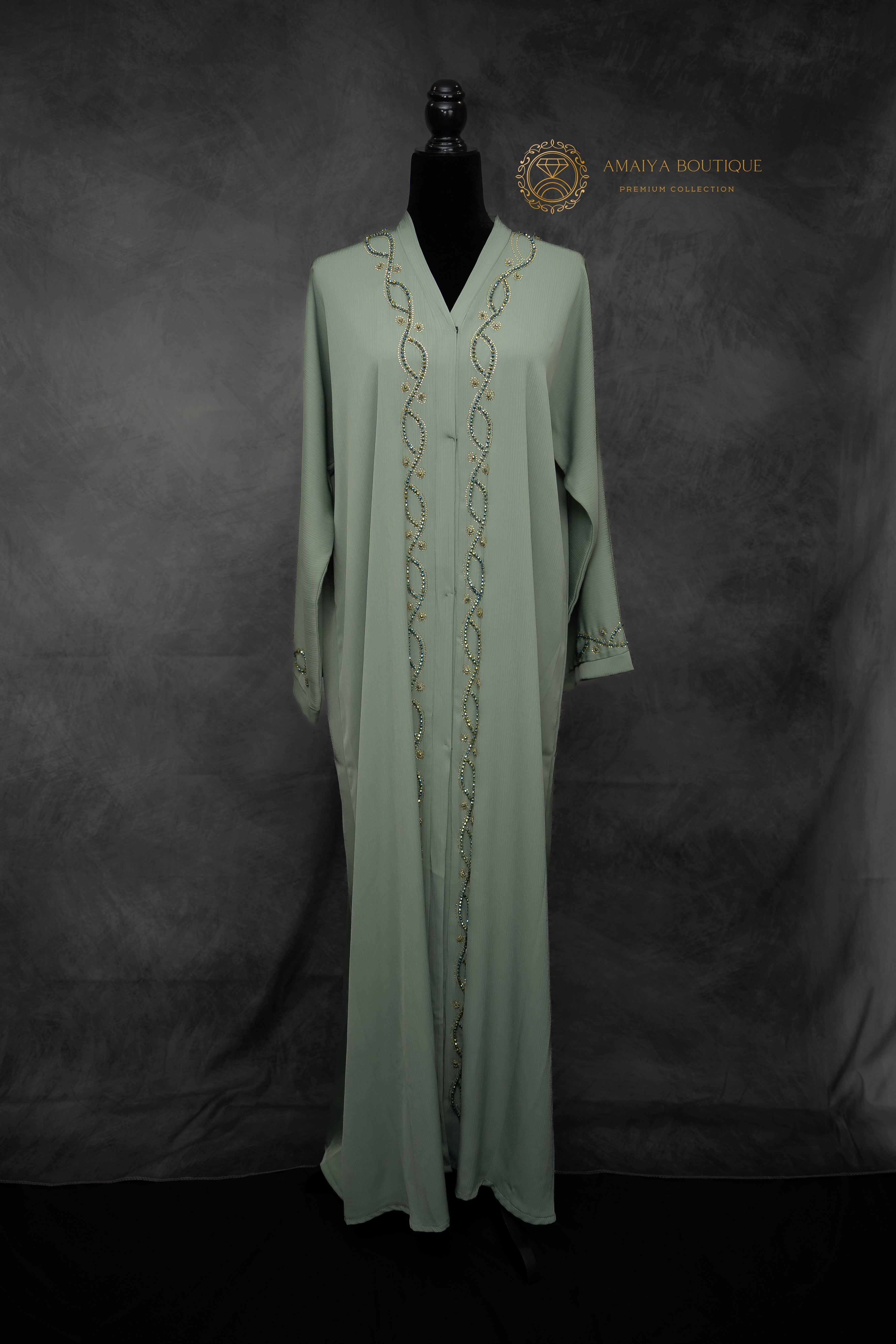 chic mint green abaya – stylish comfortable