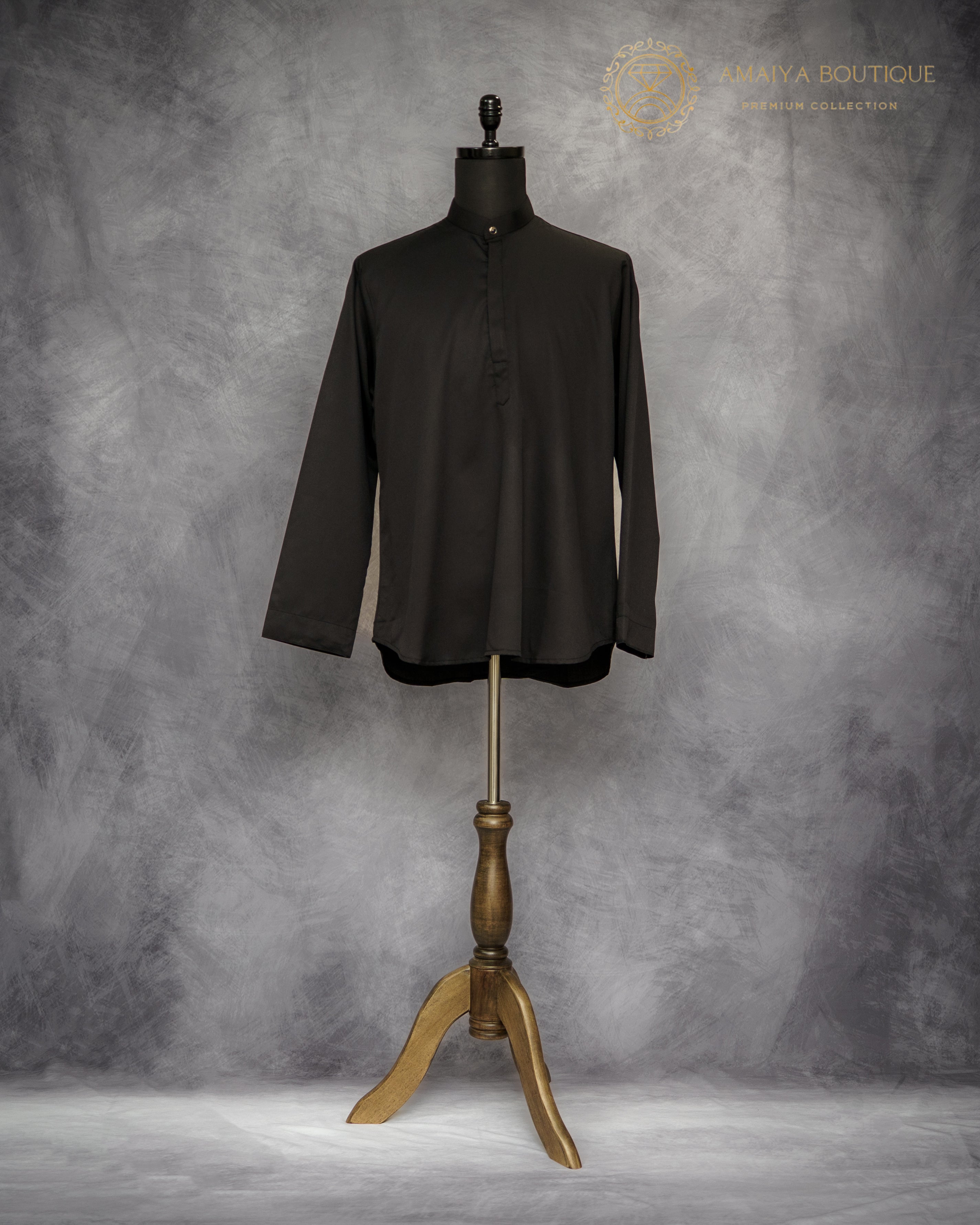 Relaxed Fit Full Sleeve Shirt-  Black
