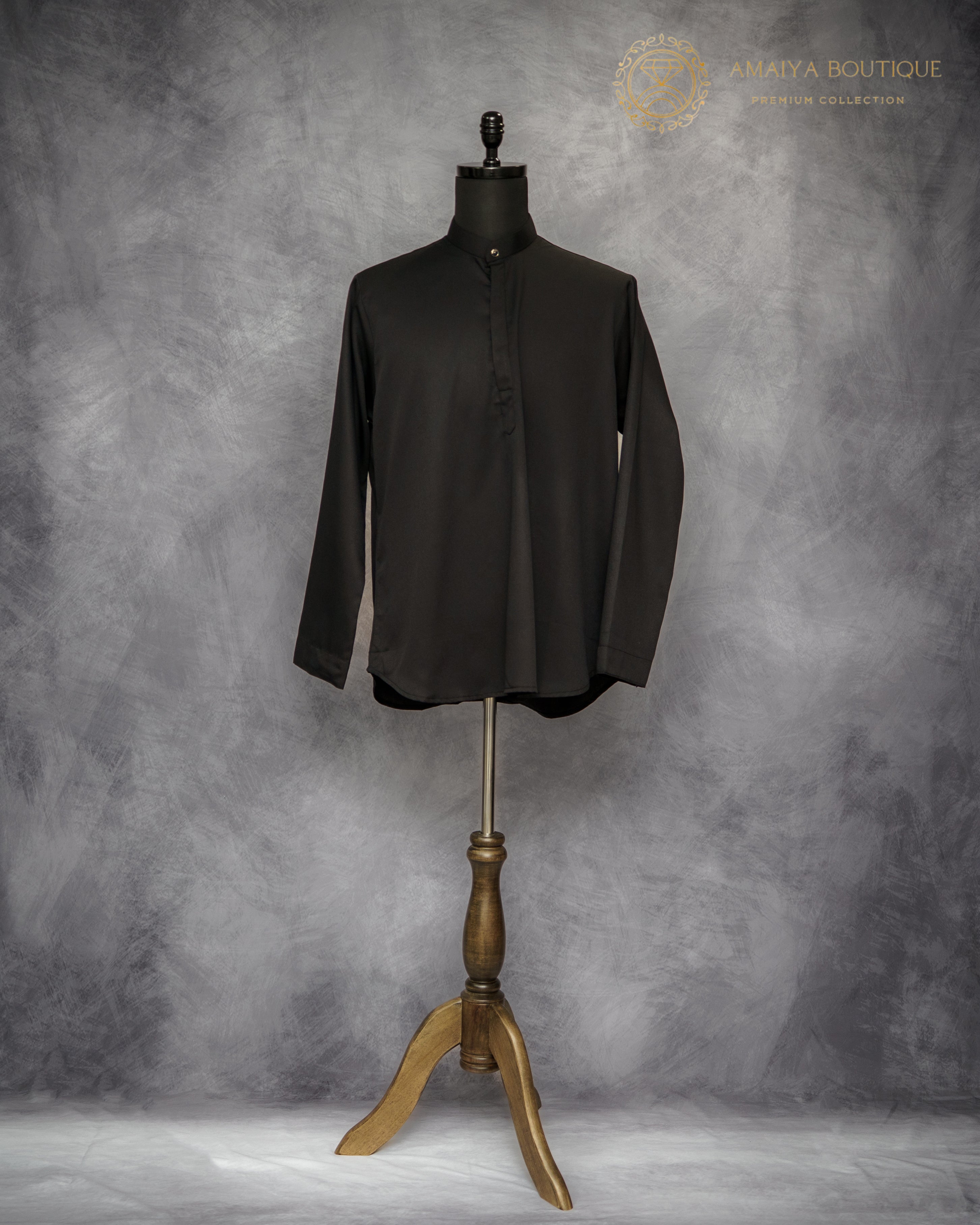 Relaxed Fit Full Sleeve Shirt-  Black
