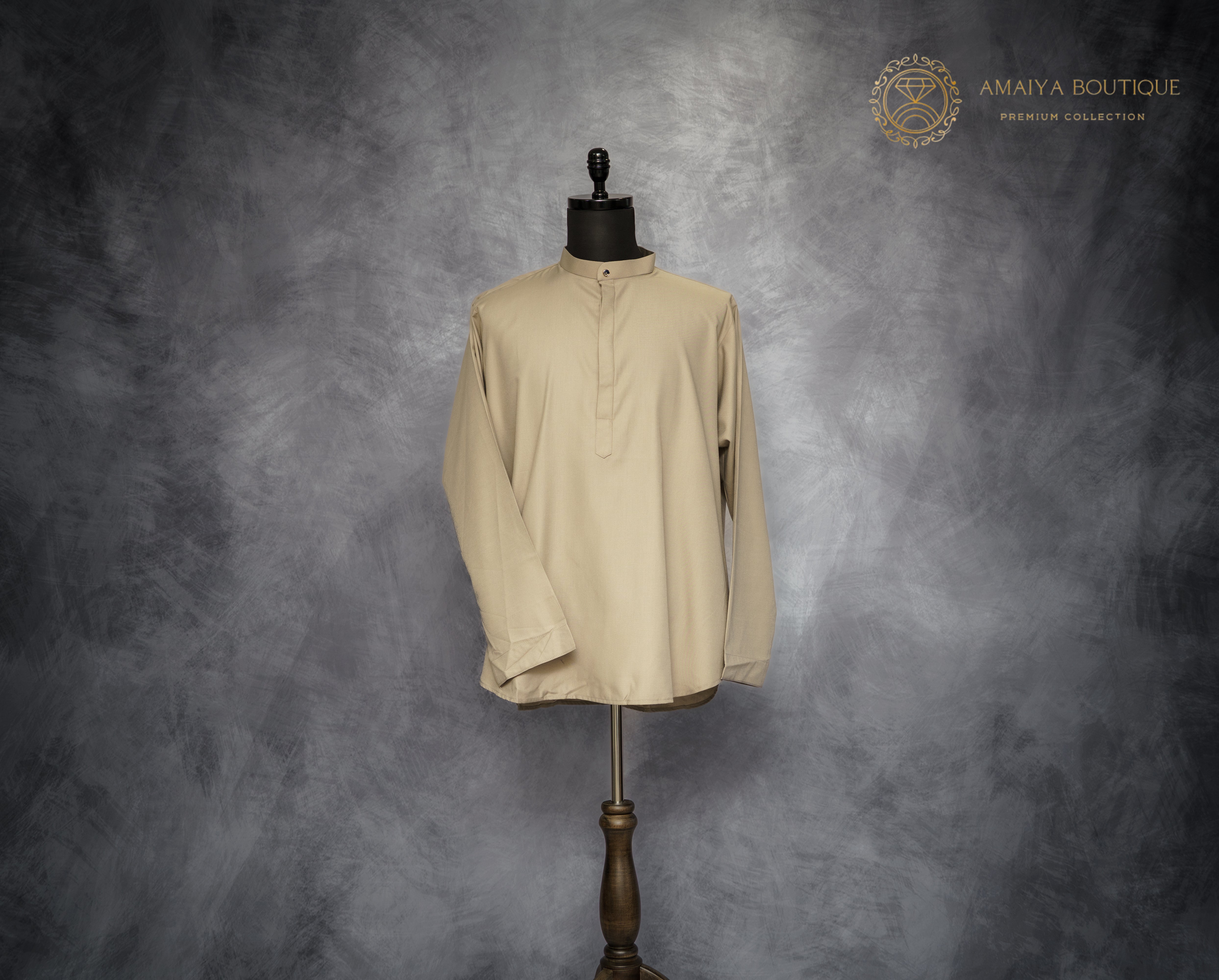 Relaxed Fit Full Sleeve Shirt-  Beige