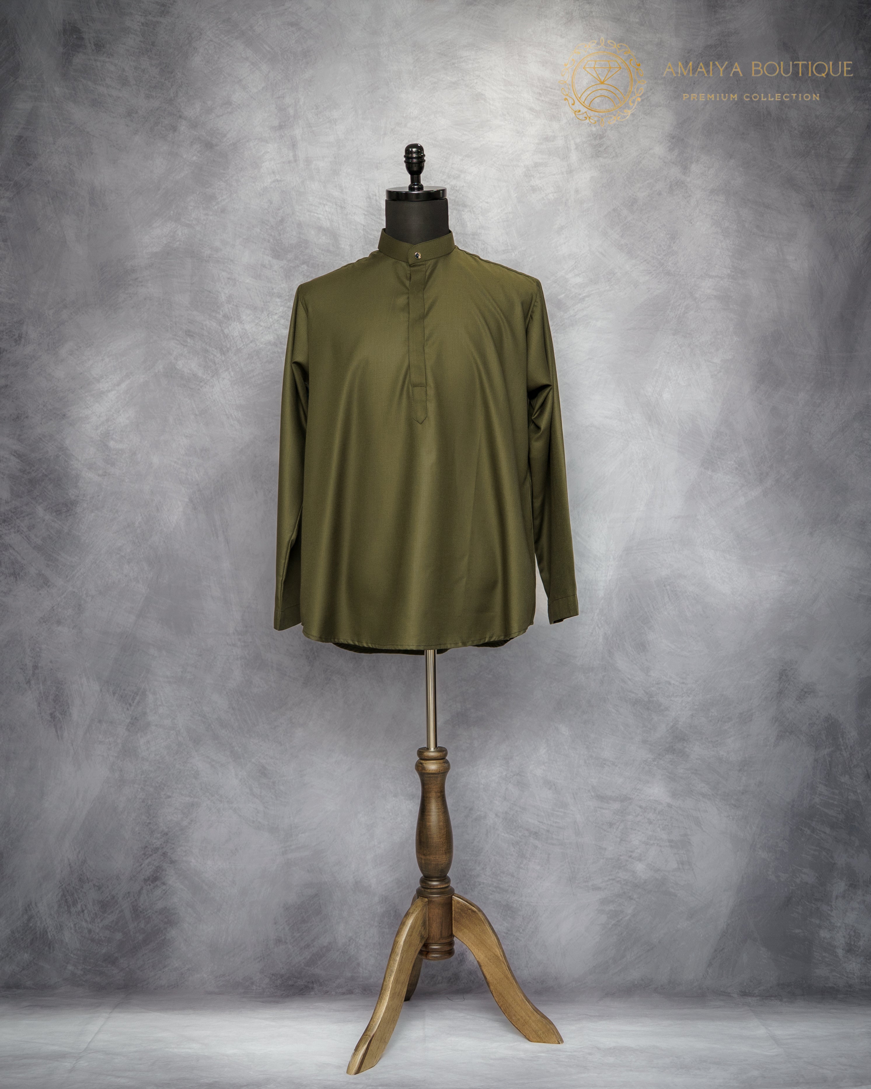 Relaxed Fit Full Sleeve Shirt – Olive Green