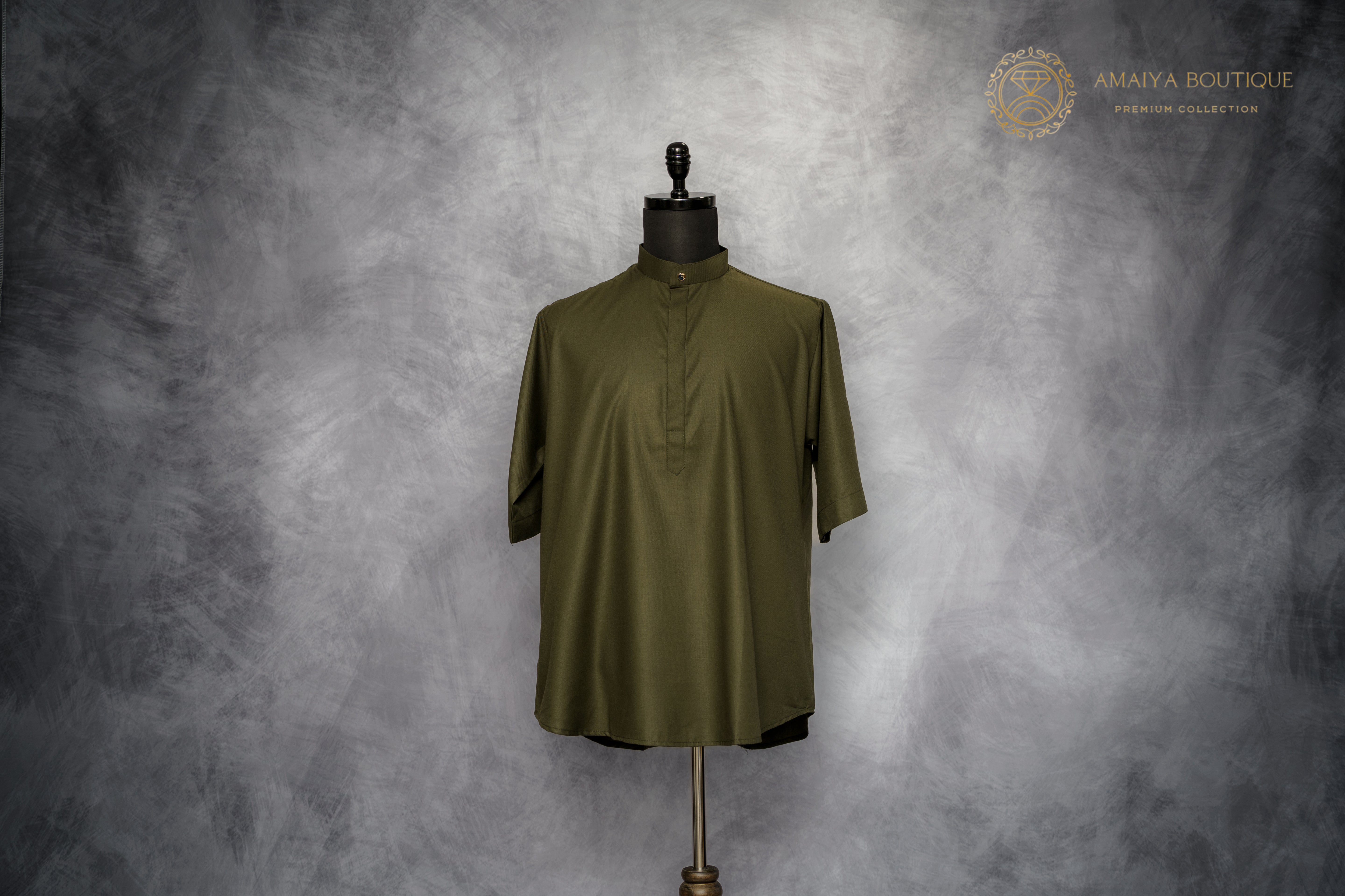 Relaxed Fit Short Sleeve Shirt – Olive Green