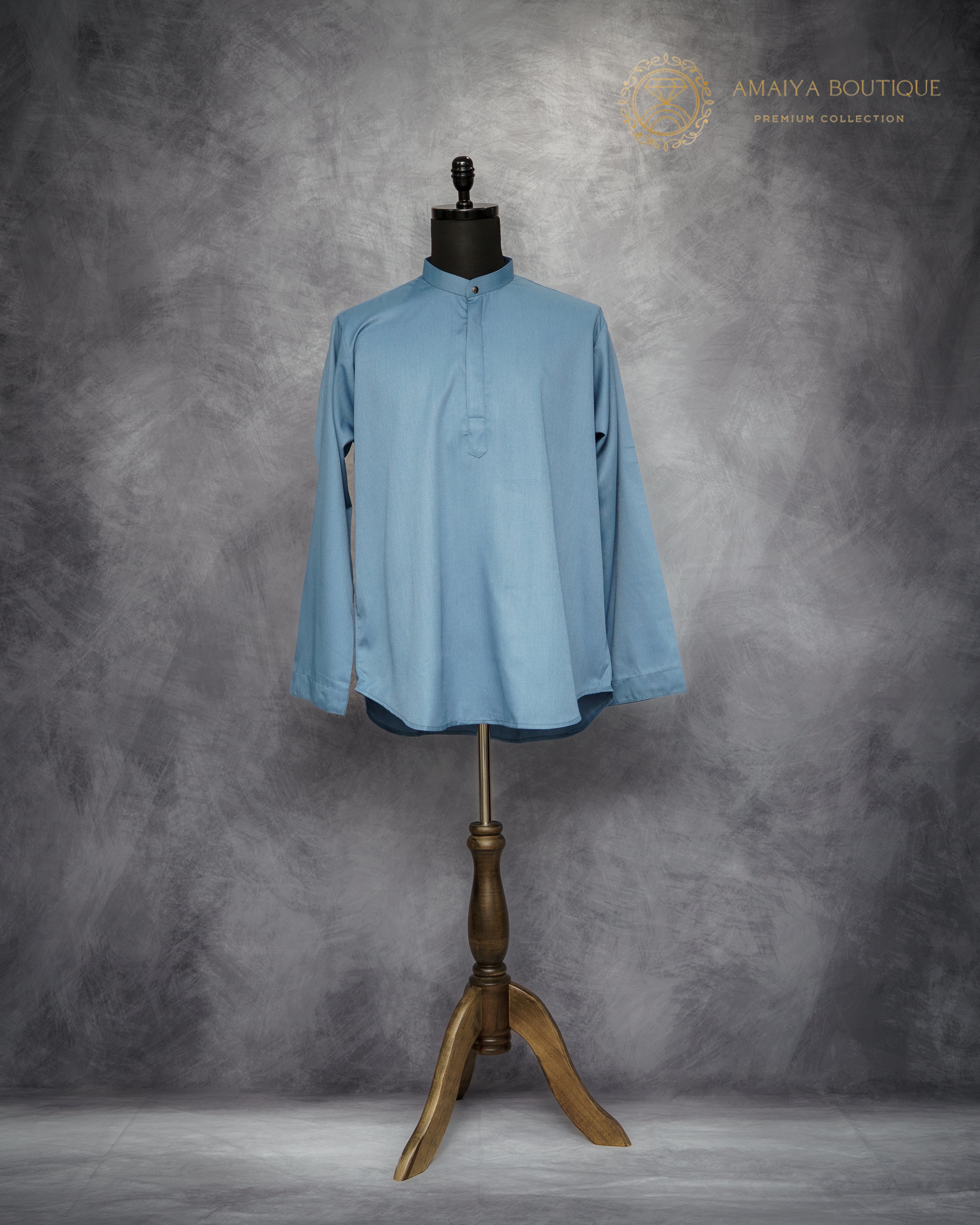 Relaxed Fit Full Sleeve Shirt – Stone Blue