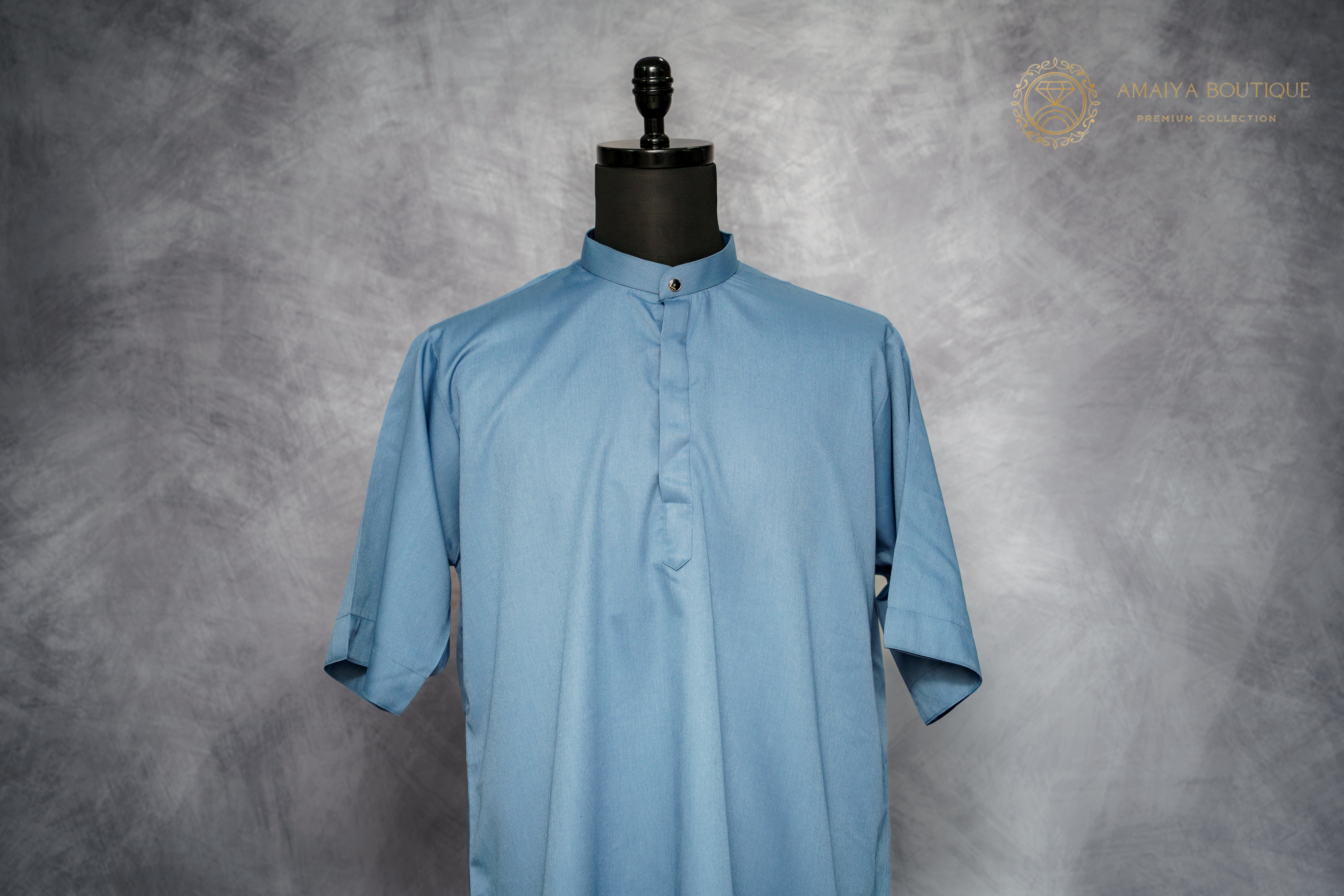 Relaxed Fit Short Sleeve Shirt – Stone Blue