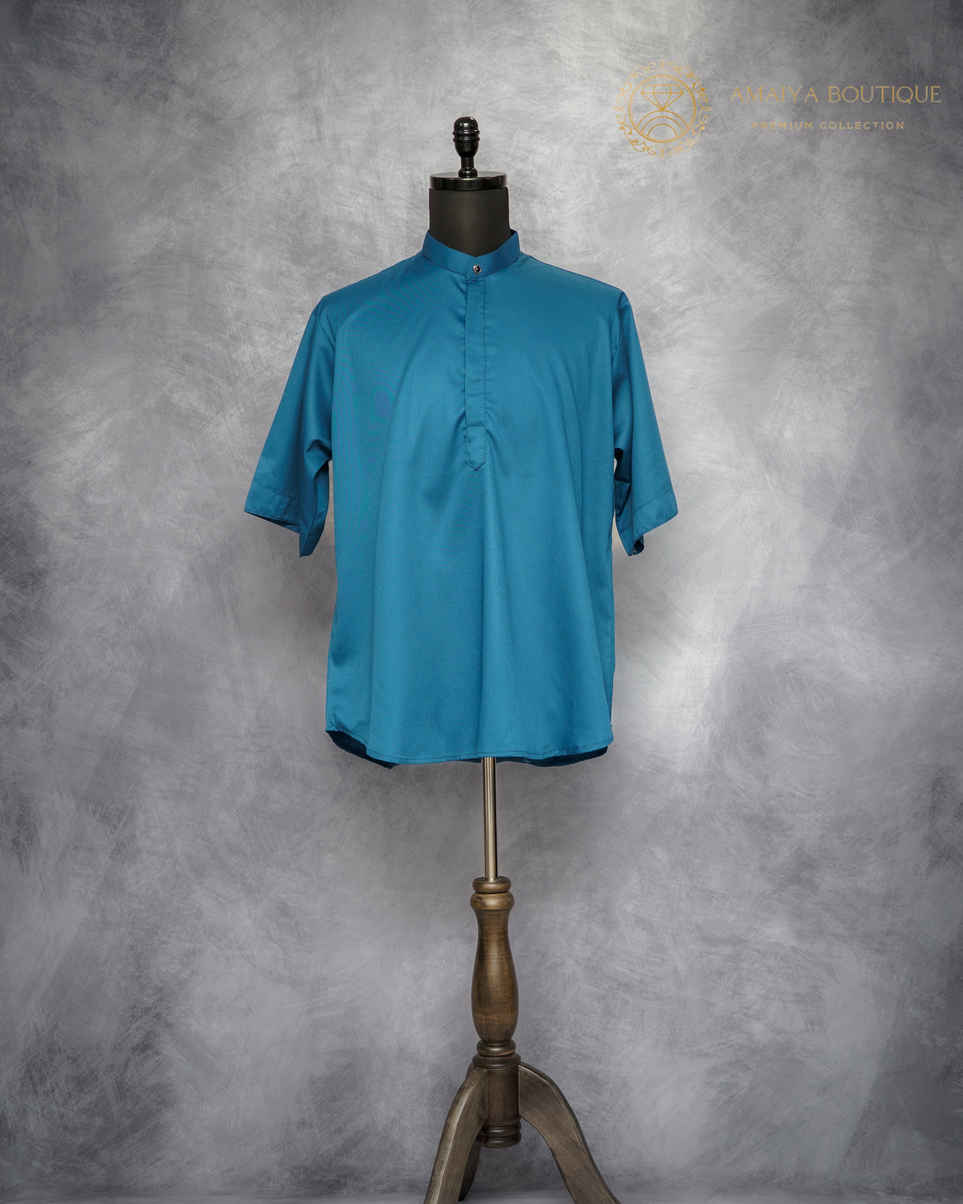 Relaxed Fit Short Sleeve Shirt – Sapphire Blue