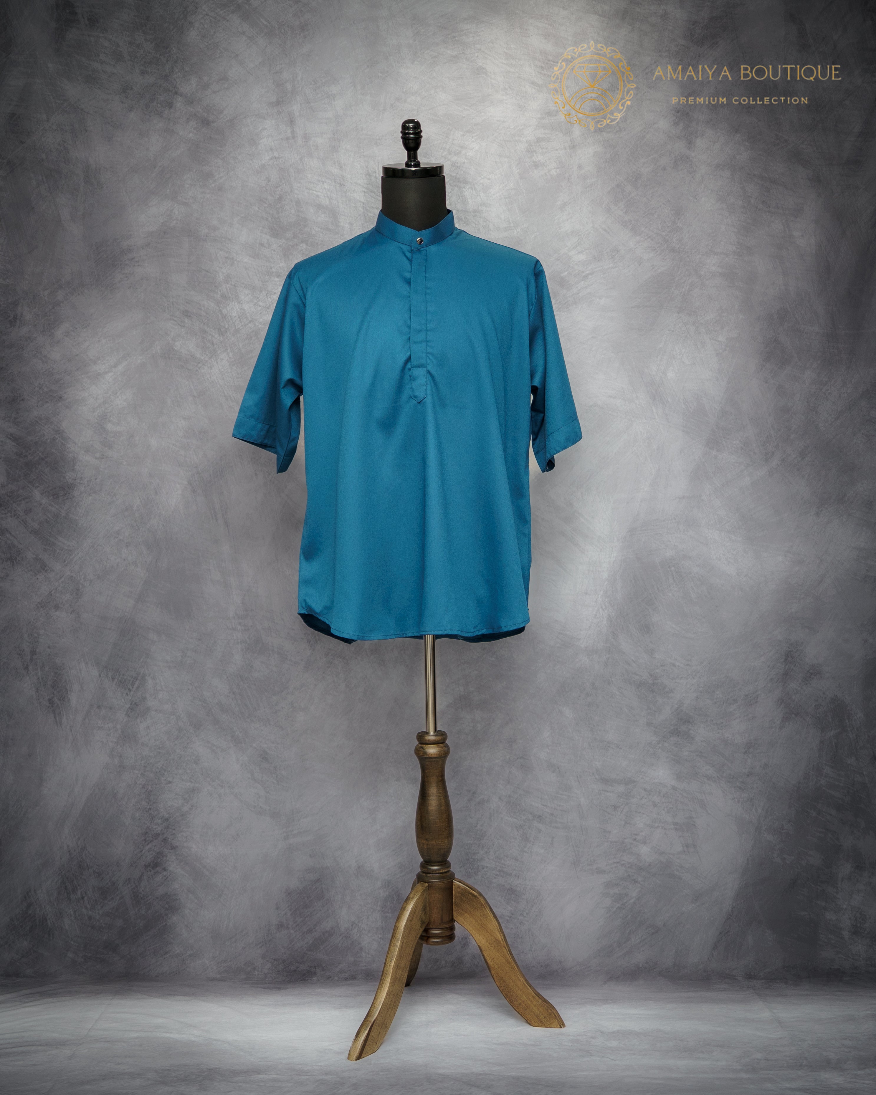 Relaxed Fit Short Sleeve Shirt – Sapphire Blue