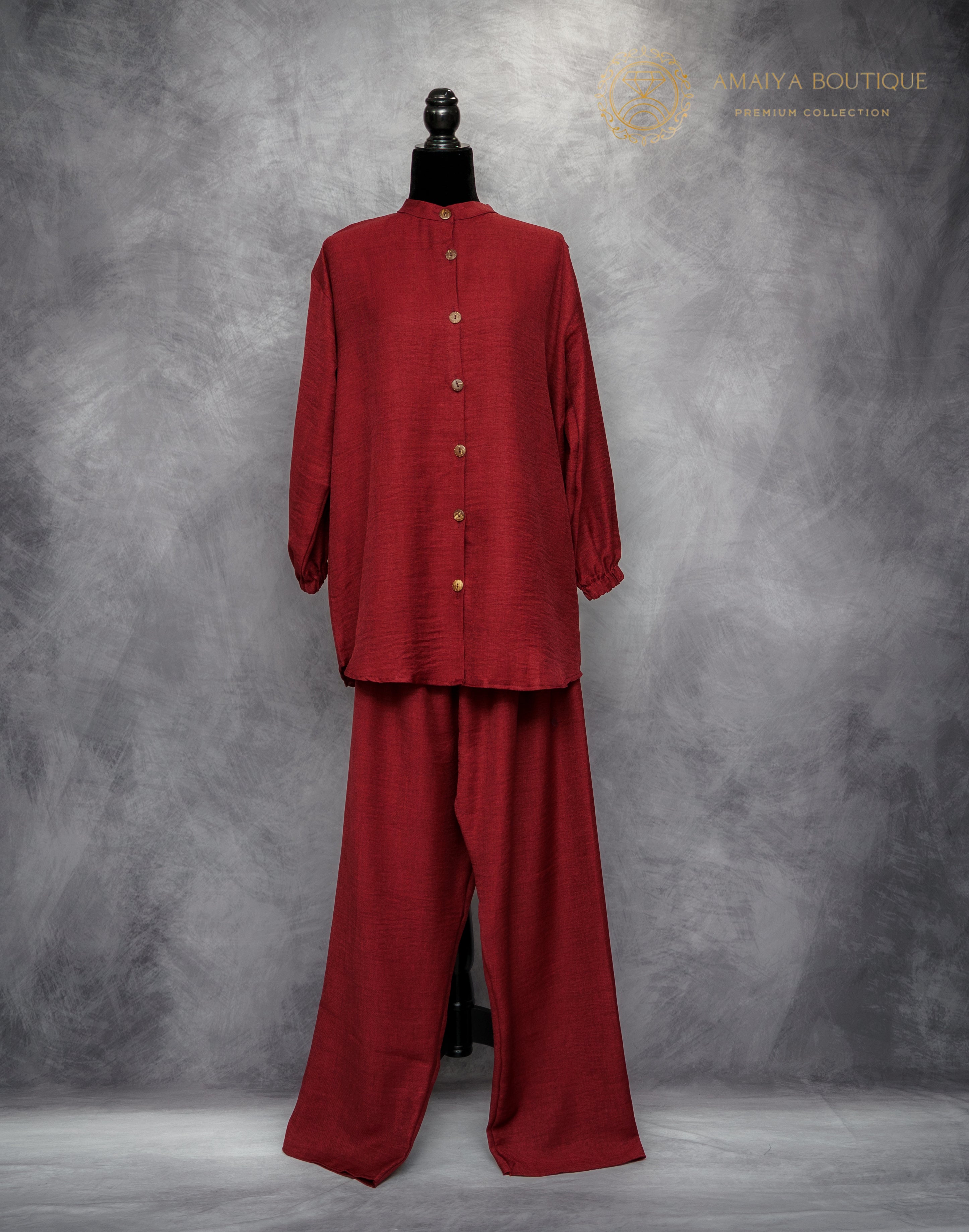 Versatile Co-ord Set - Cherry Dark Red