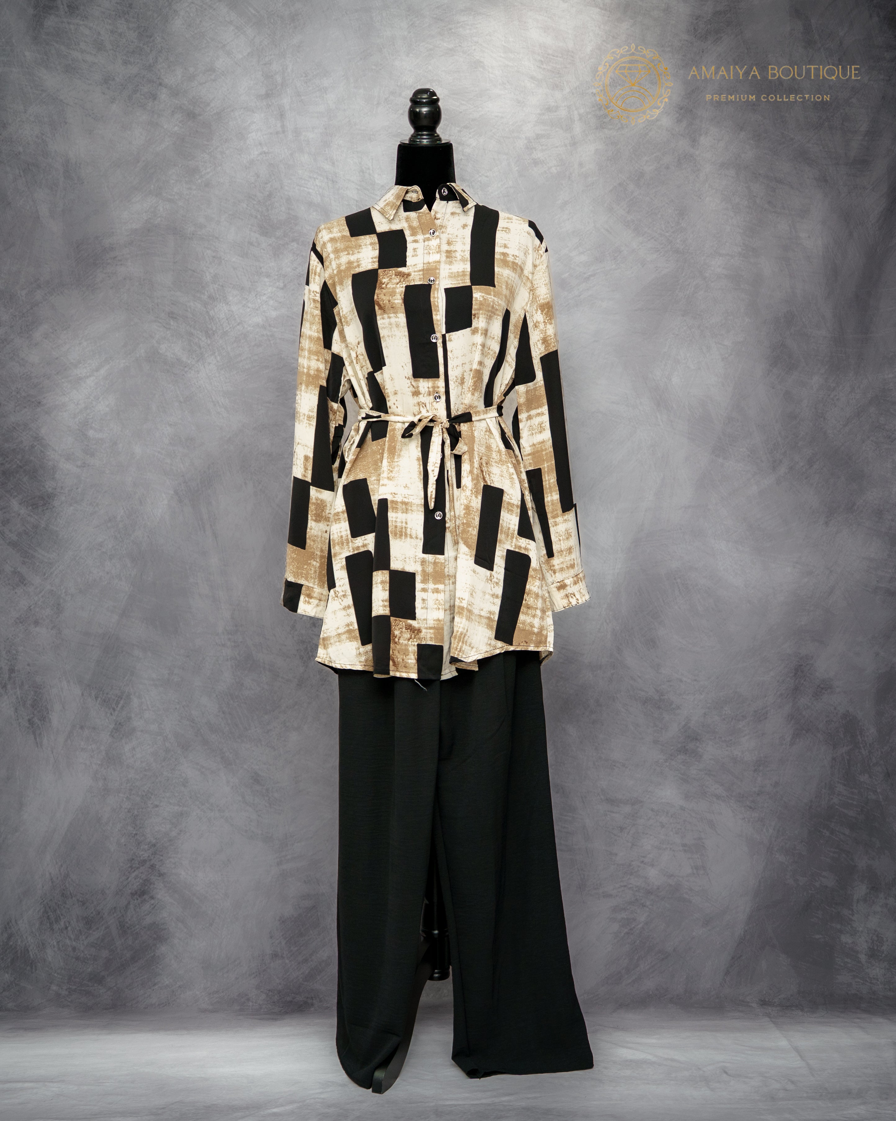 Co-ord Set - Black & Brown Block