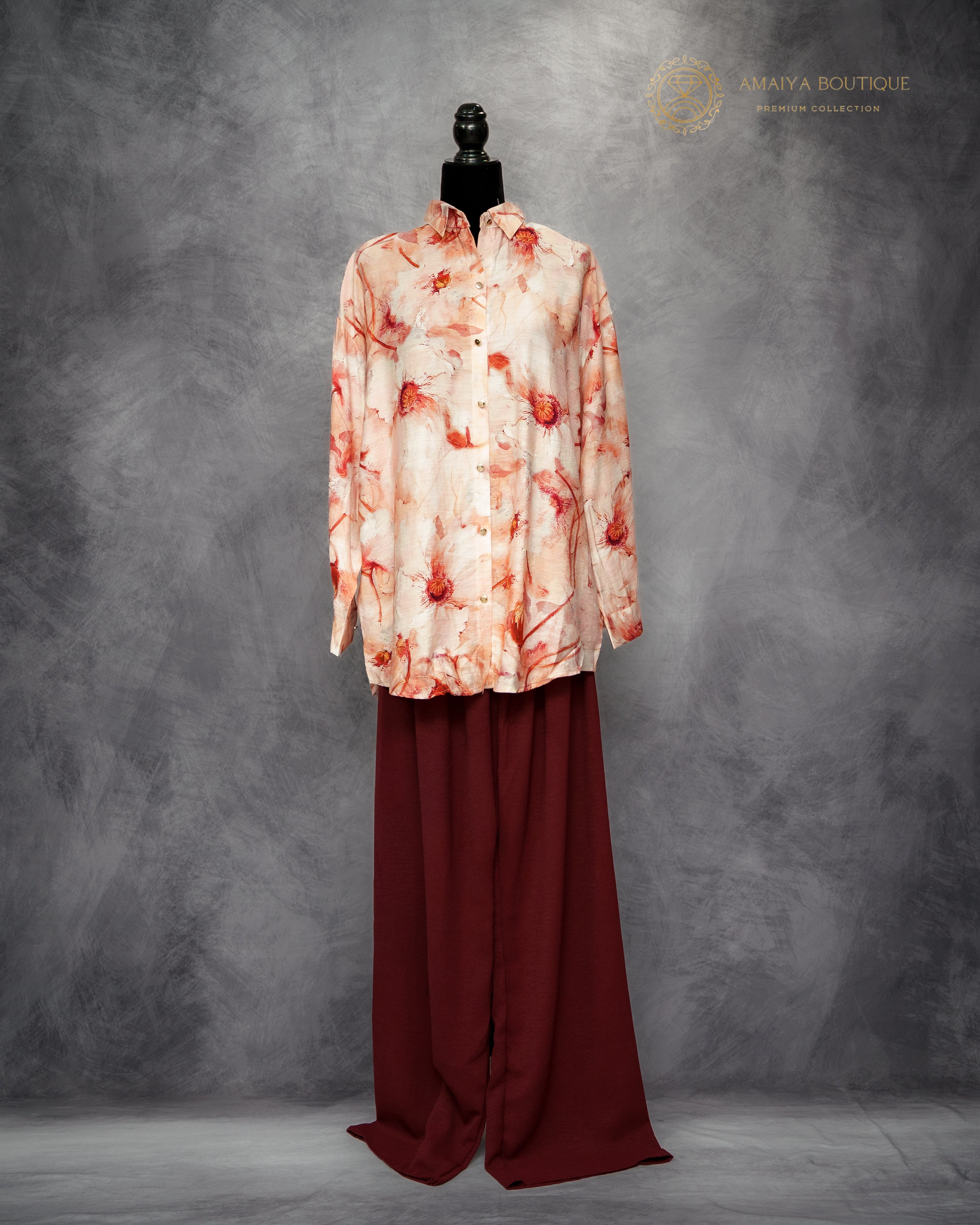 Co-ord Set- Orange Pink Floral Tie Dye