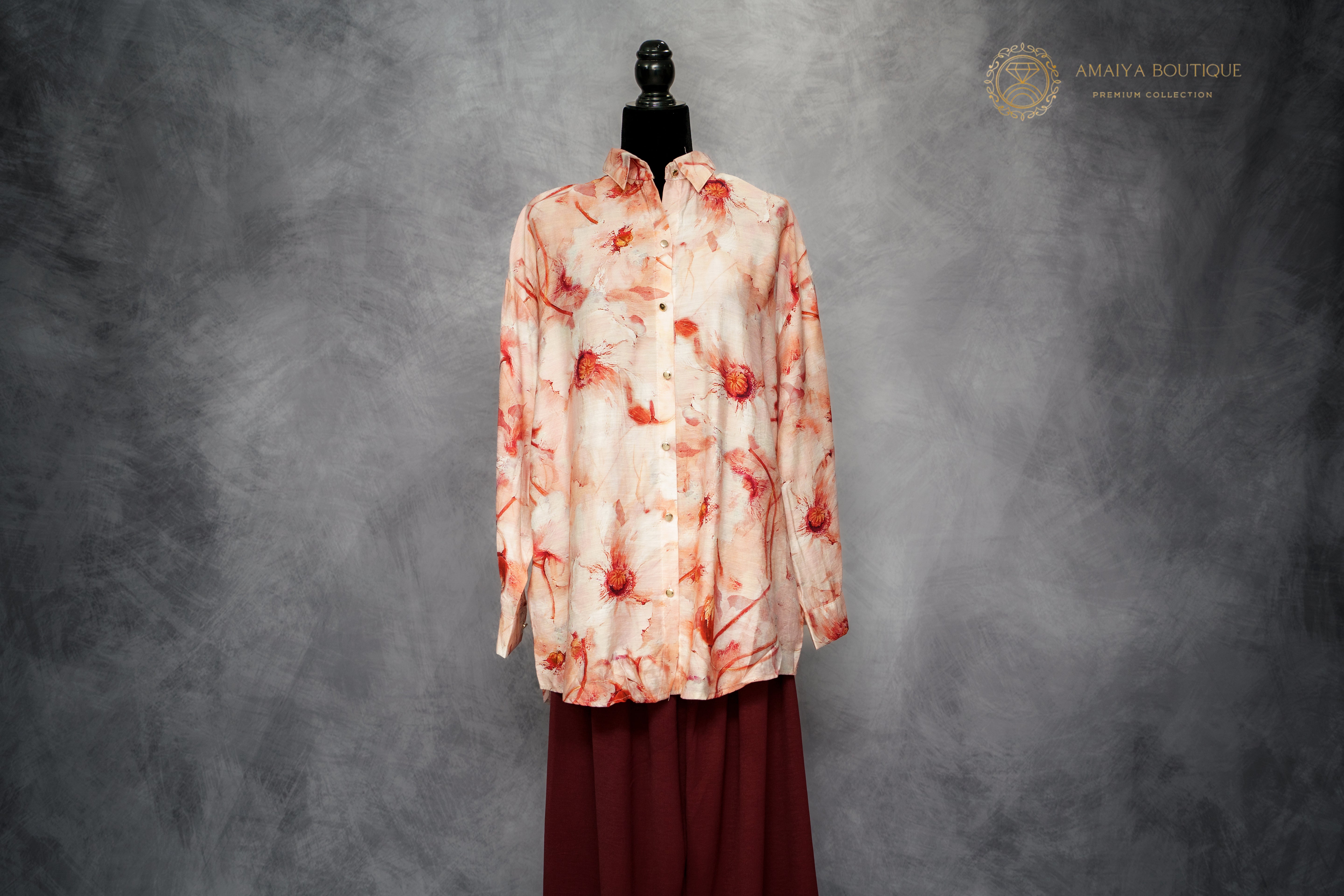 Co-ord Set- Orange Pink Floral Tie Dye