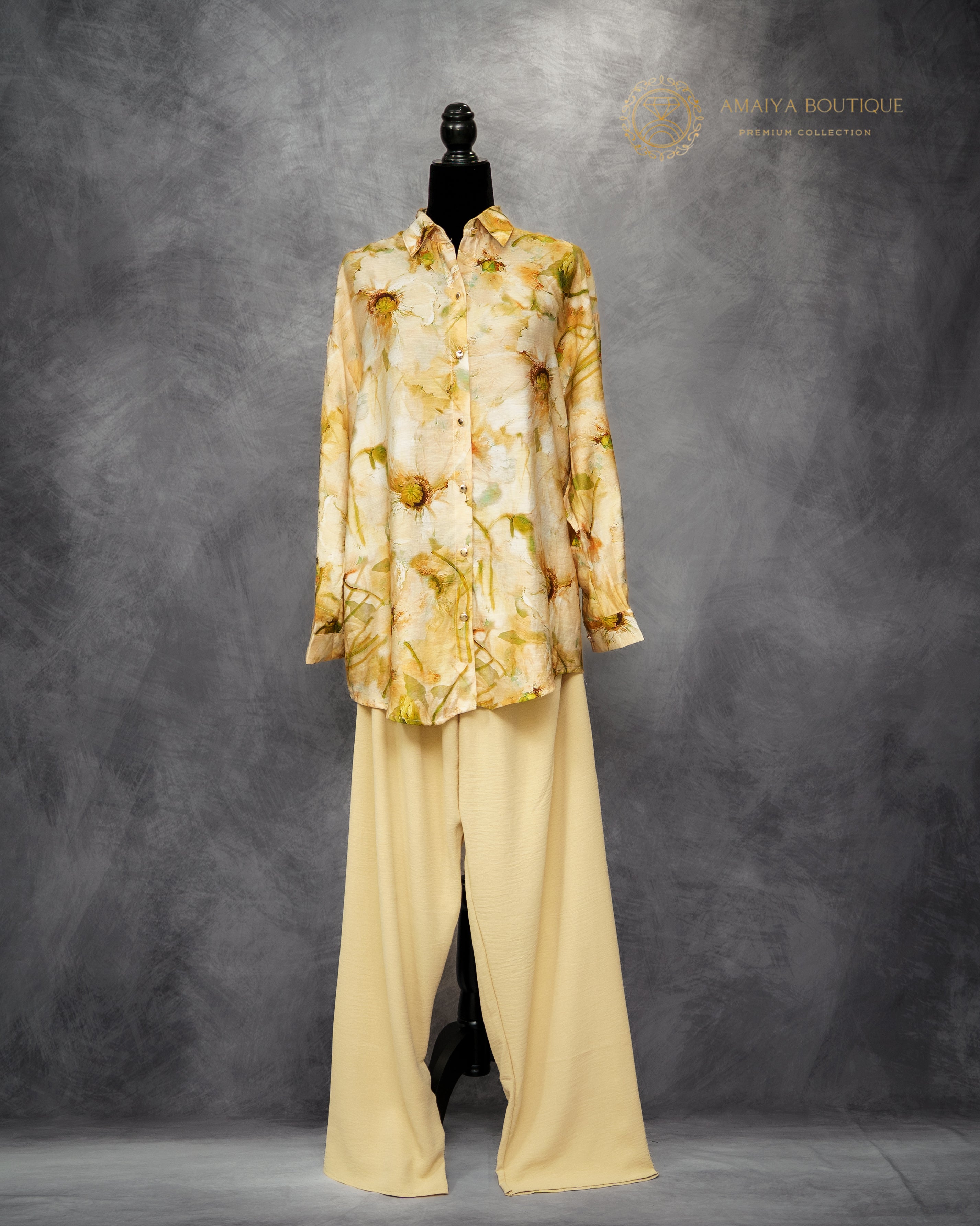 Co-ord Set - Beige Green Floral