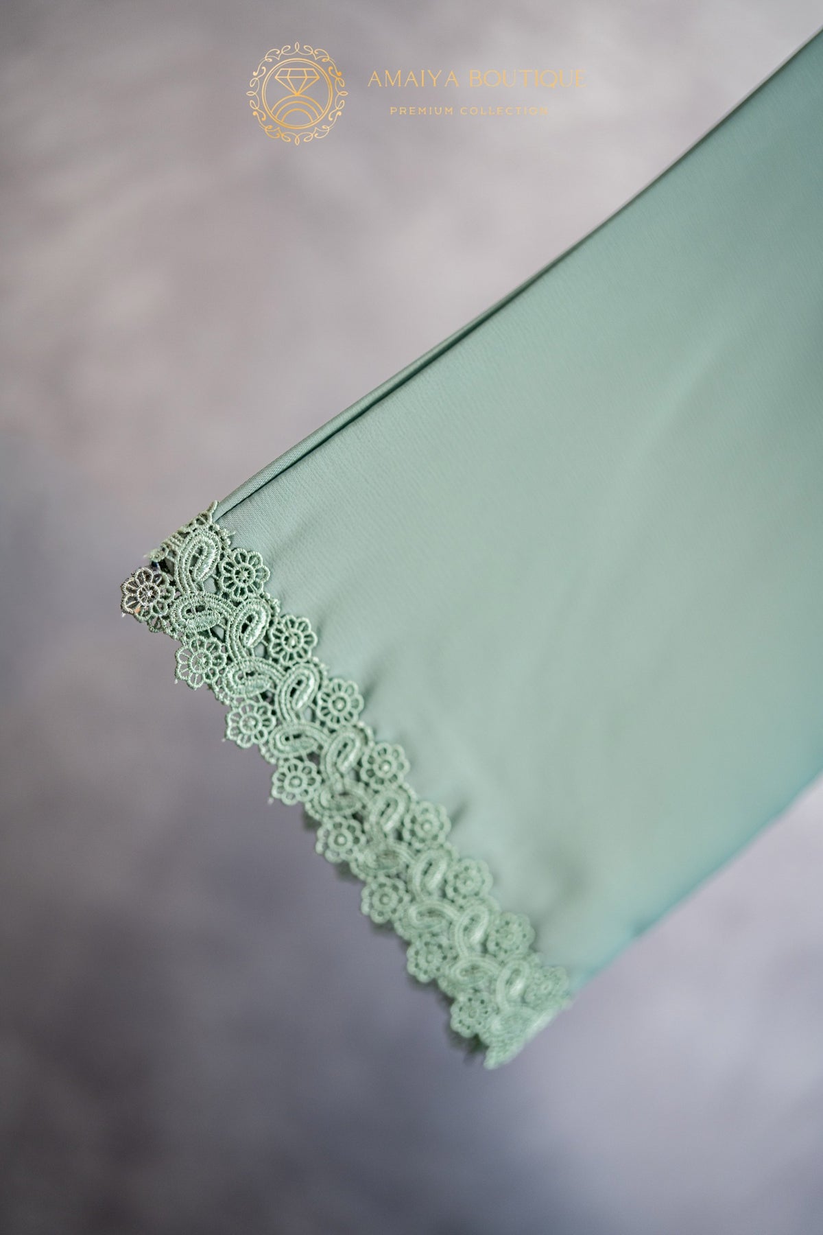 Sage Mint Lace Abaya