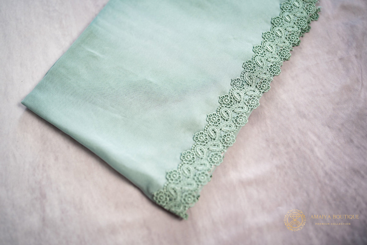 Sage Mint Lace Abaya